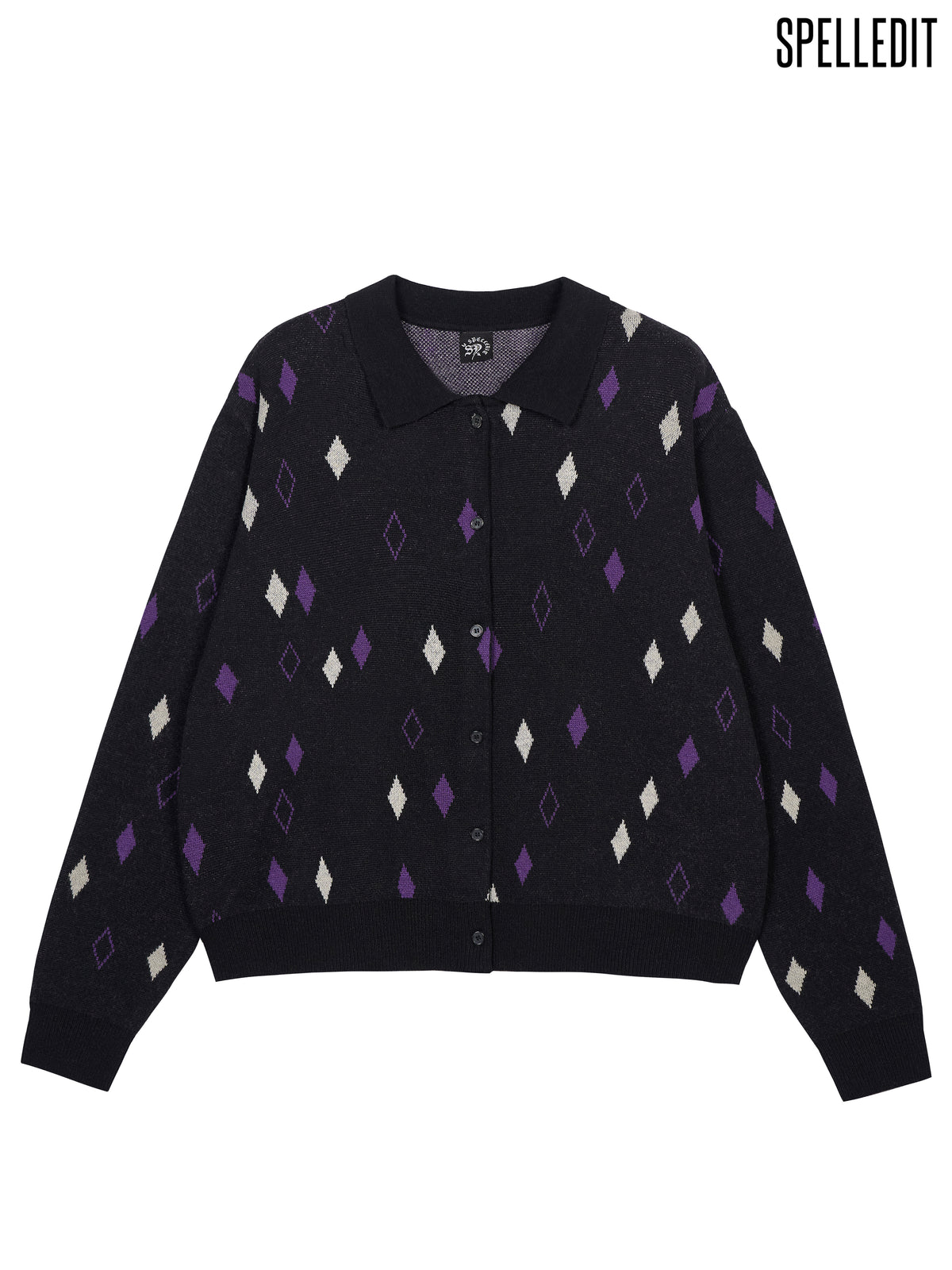 JACQUARD COLLARED CARDIGAN