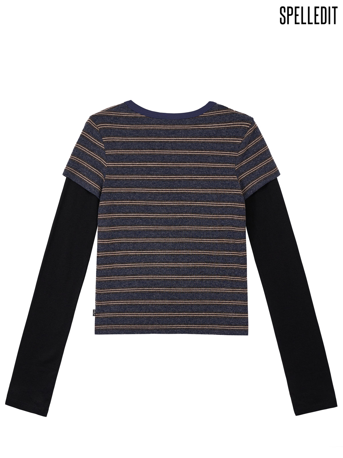 Contrasted sleeves stripe tee