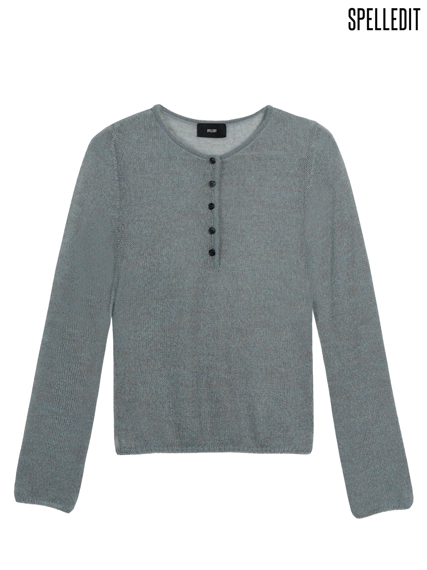 HENLEY NECK KNIT