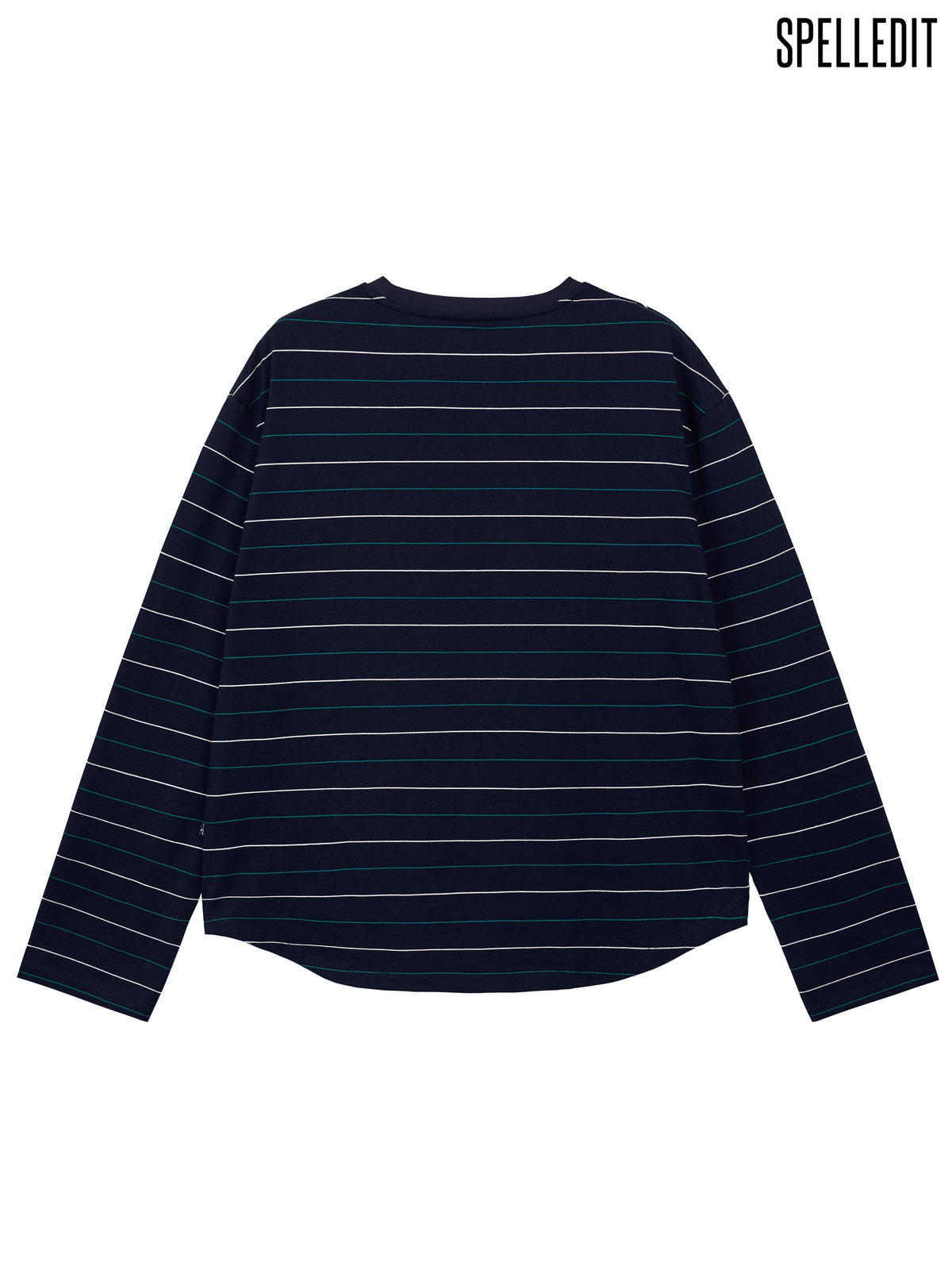 Logo embroidery striped long sleeves tee