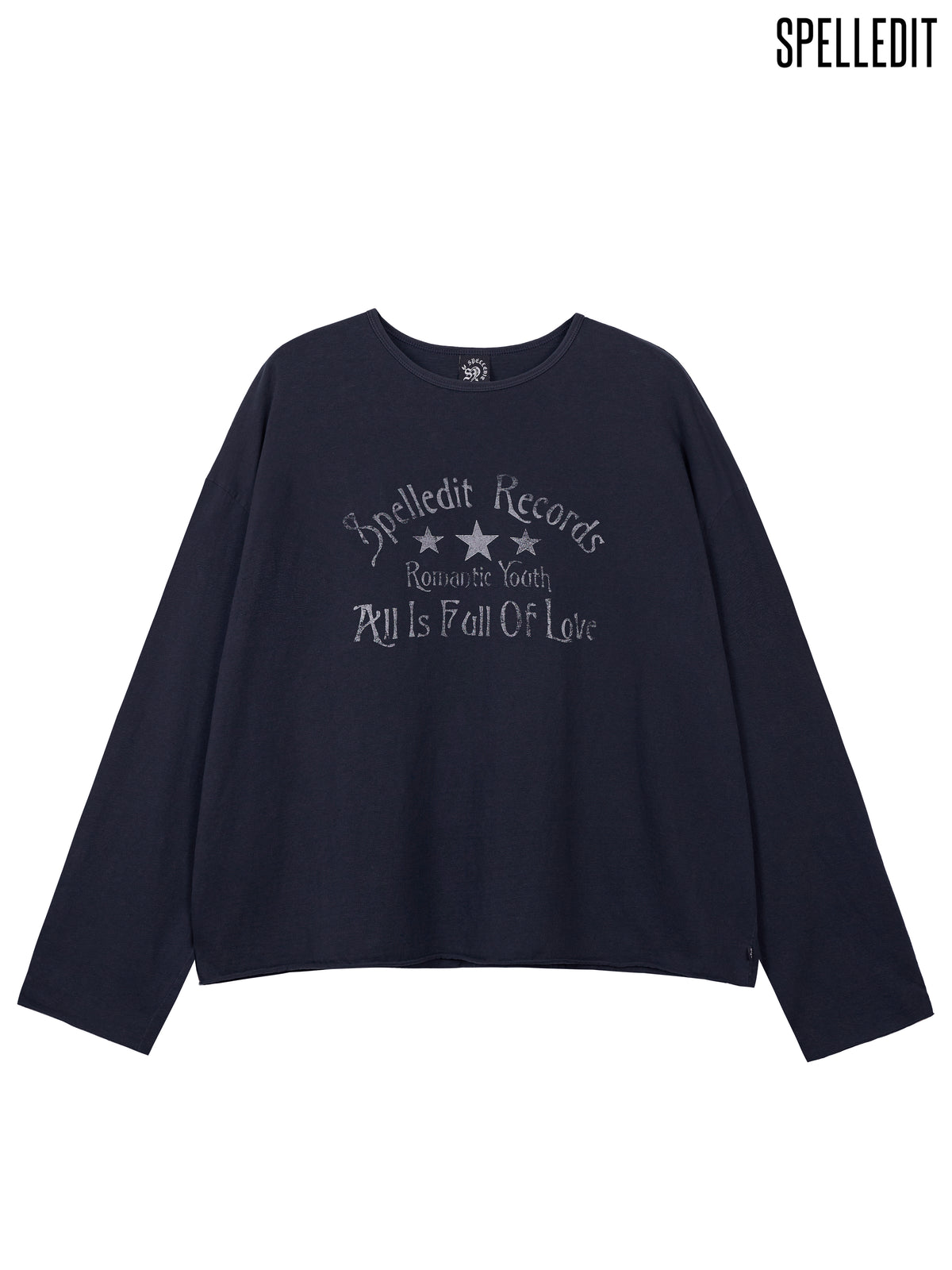 Records printed loose fit long sleeves tee