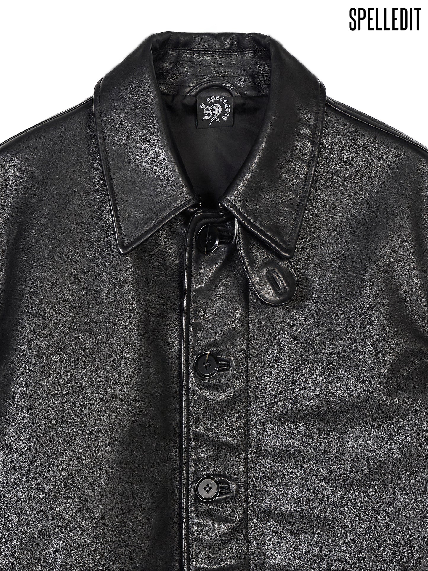 [9/7 PRE]COLLARED LEATHER JACKET