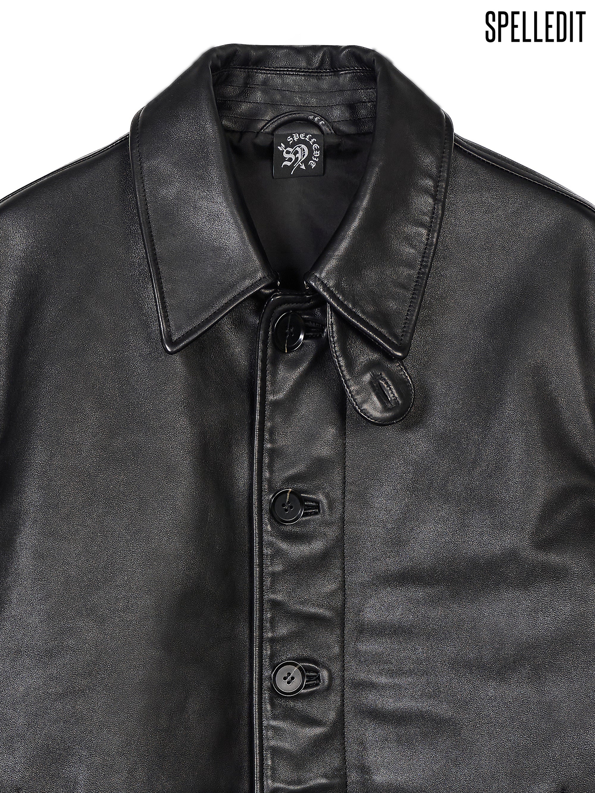 [9/7 PRE]COLLARED LEATHER JACKET