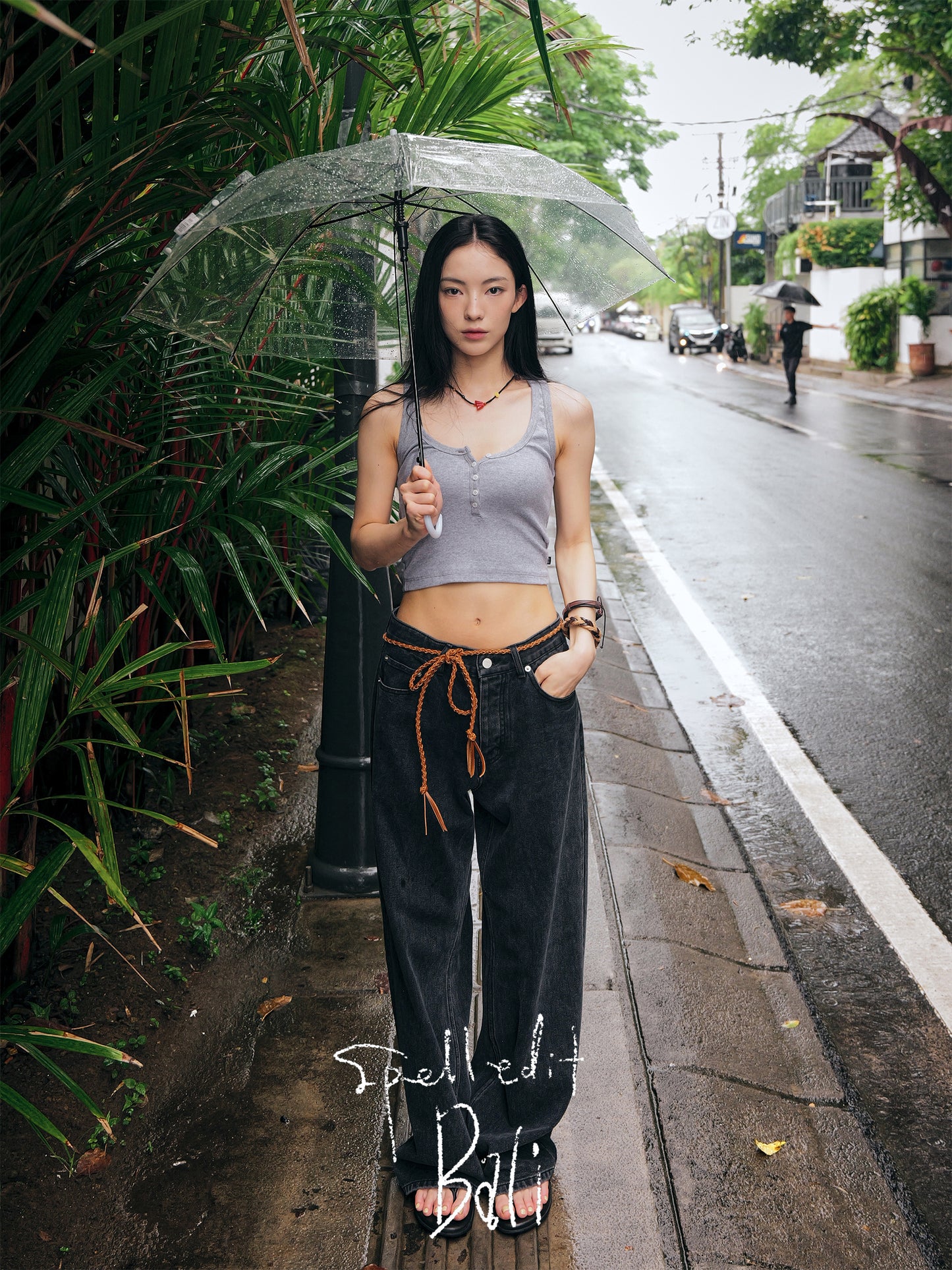 U-NECK BUTTON-UP TANK TOP
