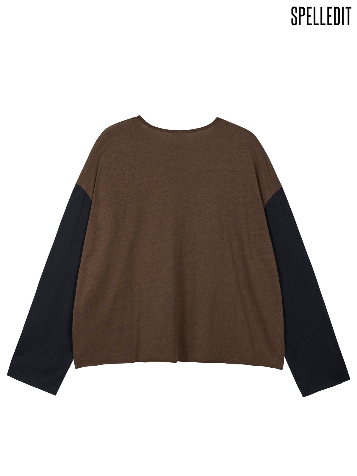 Hell-Angel printed color contrast long sleeves tee