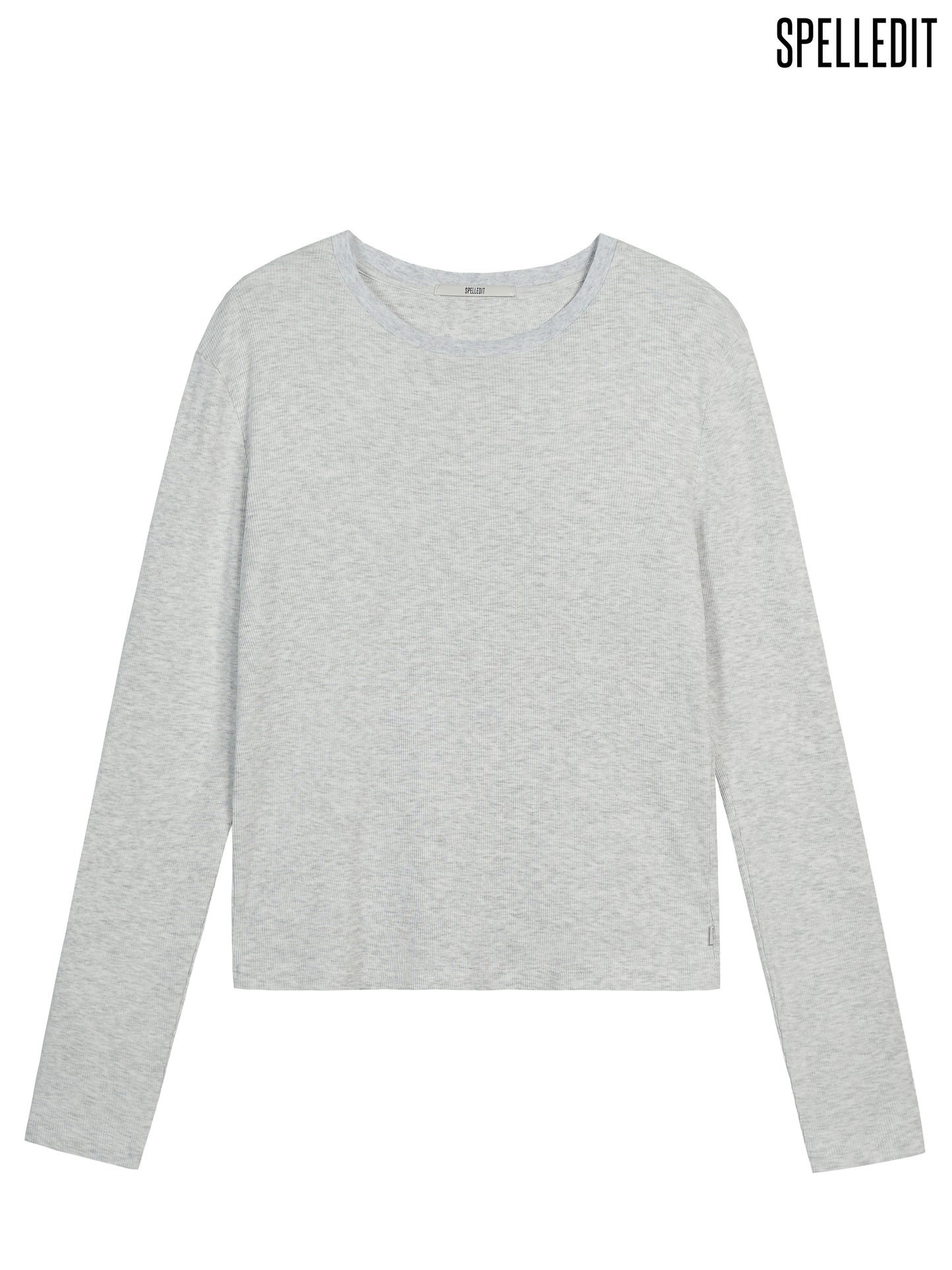 RIBBED CREW NECK LONG SLEEVE T-SHIRT