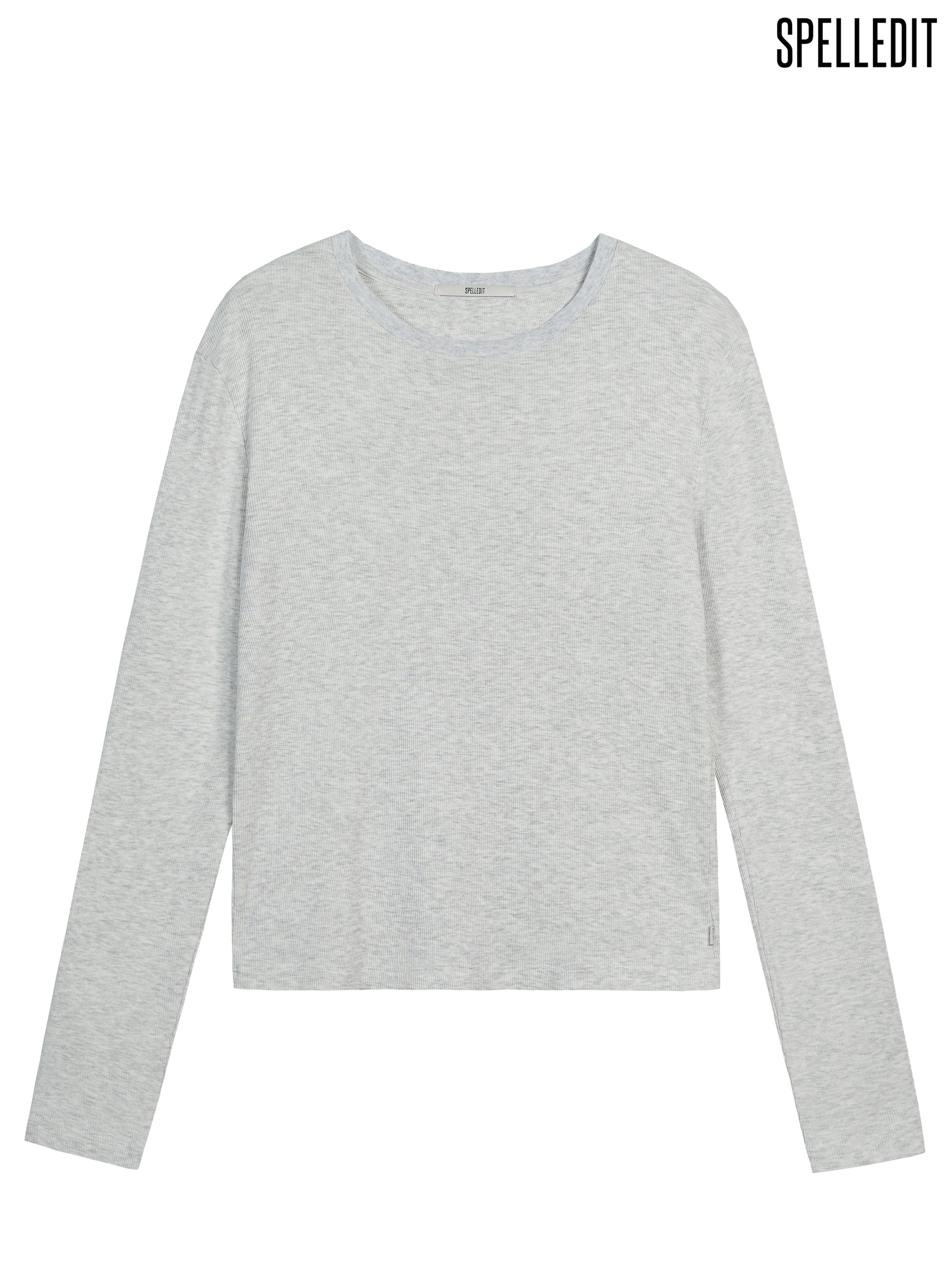 RIBBED CREW NECK LONG SLEEVE T-SHIRT
