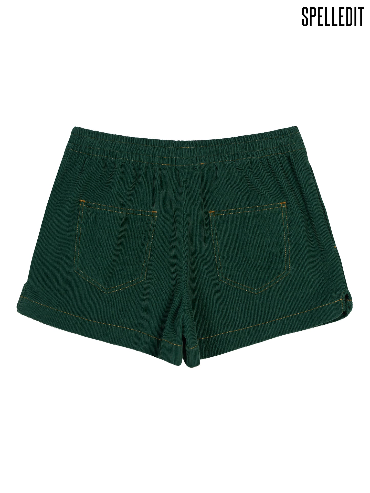 CORDUROY ELASTIC WAIST SHORTS
