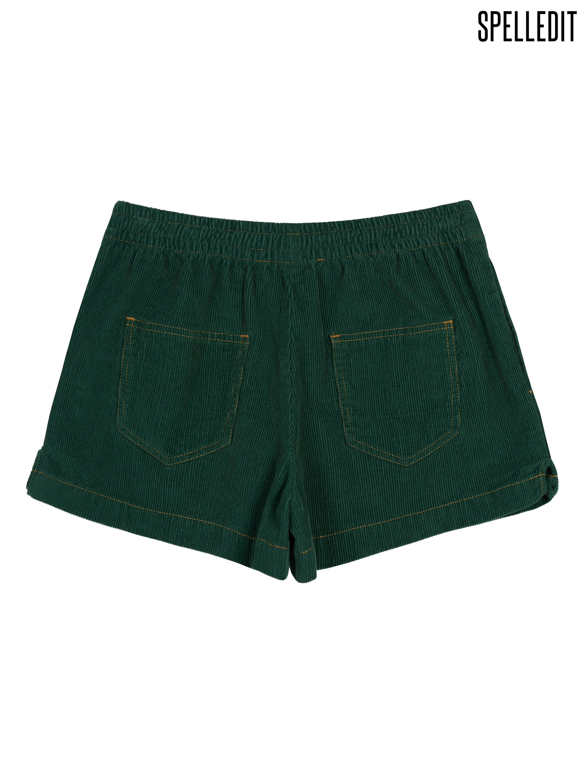 CORDUROY ELASTIC WAIST SHORTS