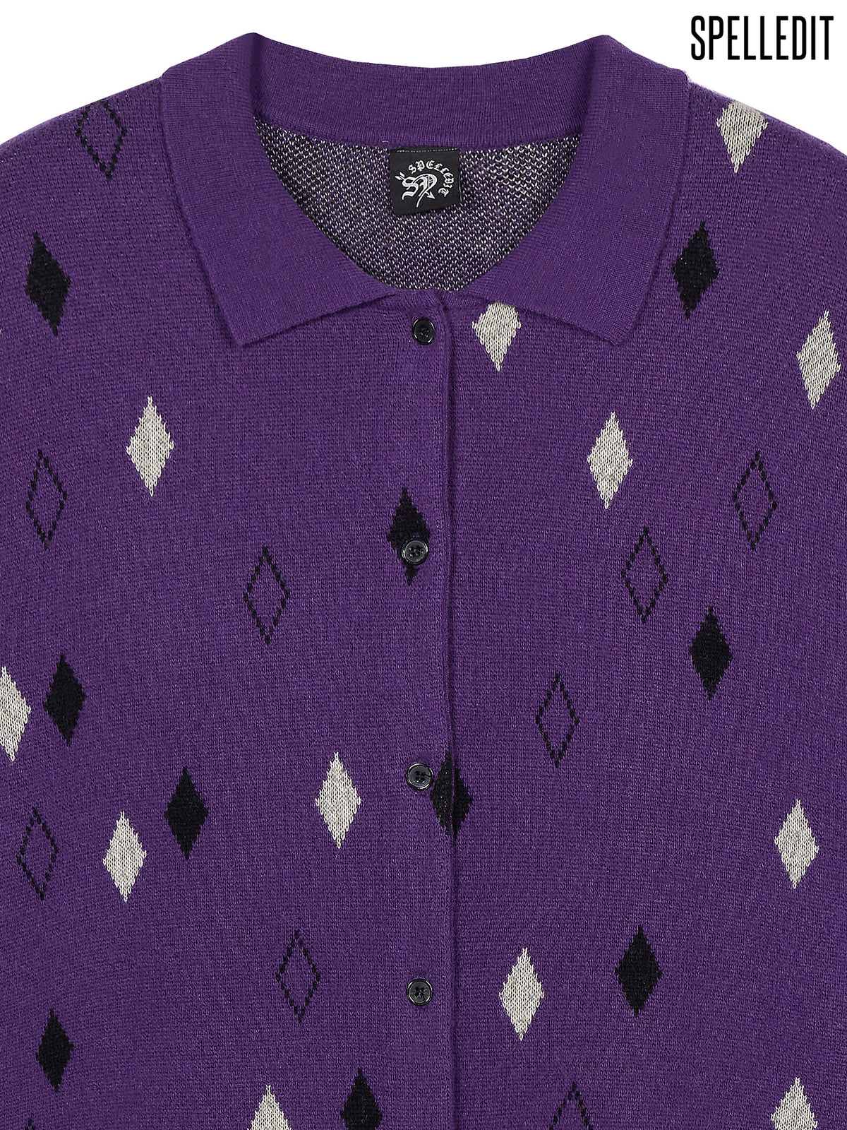 JACQUARD COLLARED CARDIGAN