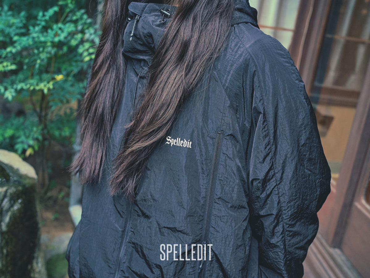 Rib Nylon Hooded Jacket