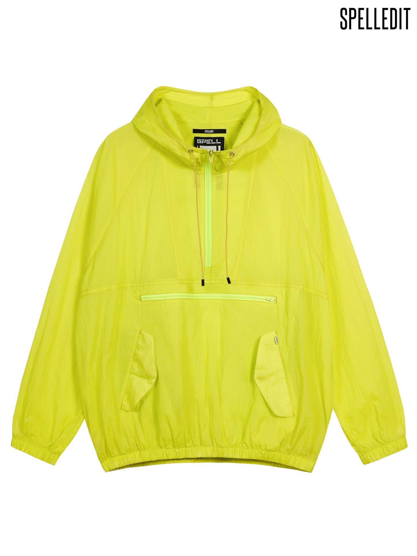 SHEER HOODED HALF ZIP PULLOVER