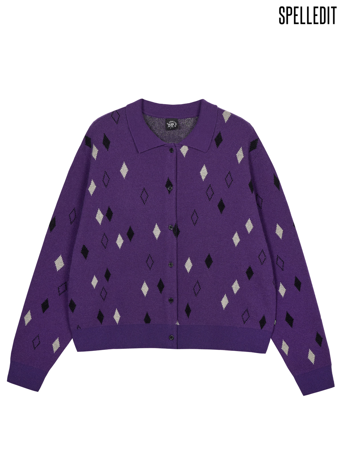 JACQUARD COLLARED CARDIGAN