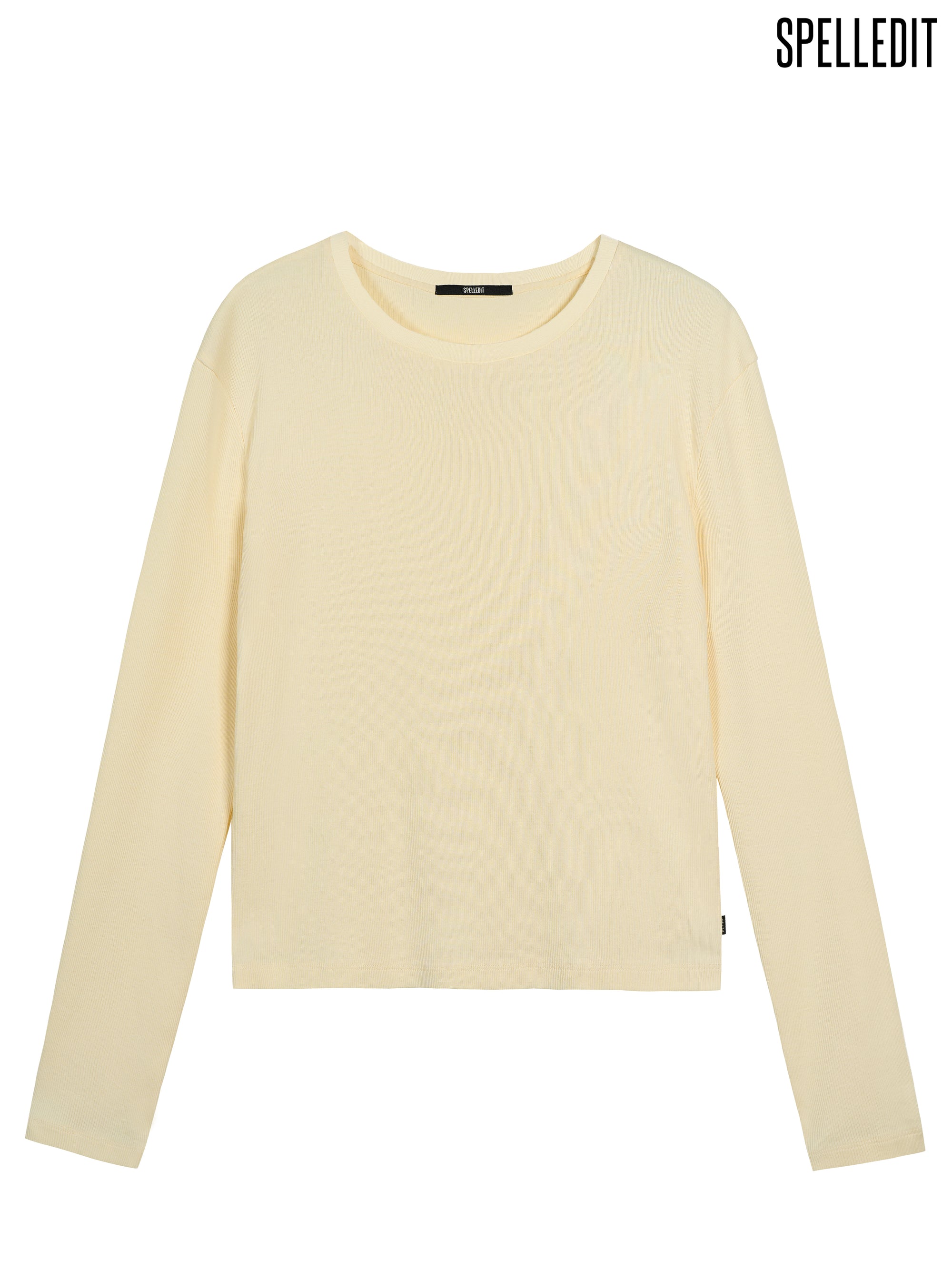 RIBBED CREW NECK LONG SLEEVE T-SHIRT