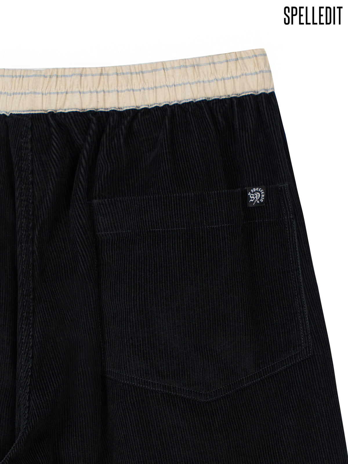 Stripe contrasted corduroy pants