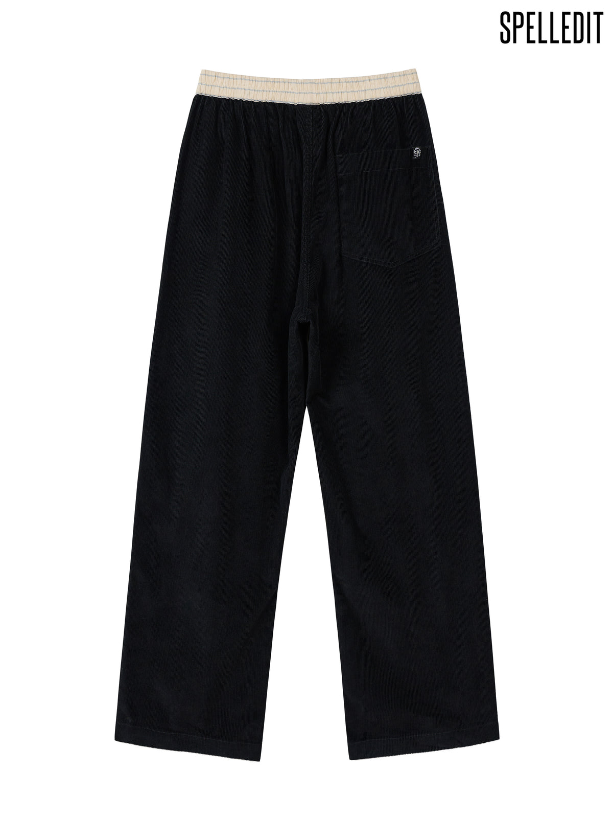Stripe contrasted corduroy pants