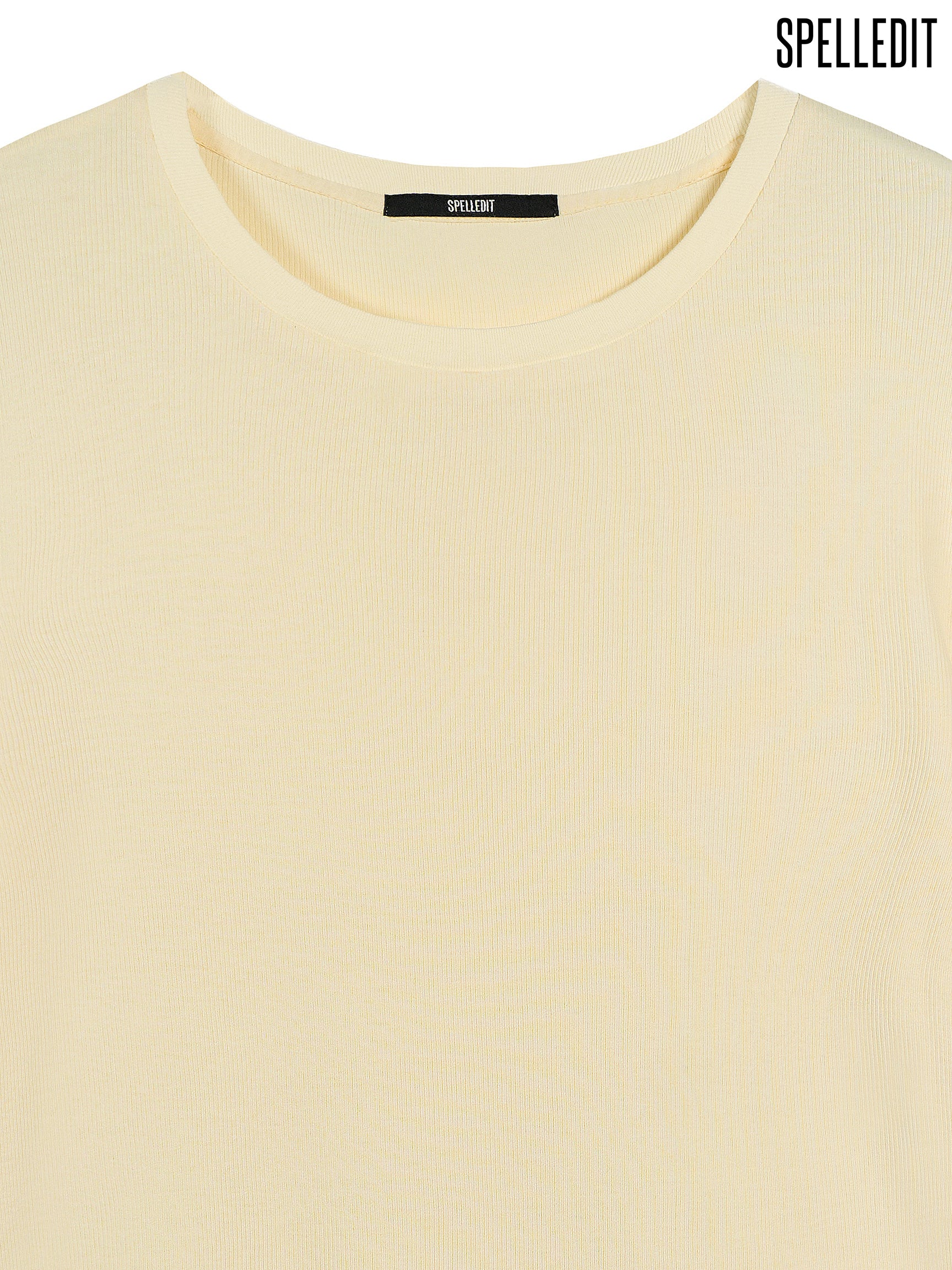 RIBBED CREW NECK LONG SLEEVE T-SHIRT