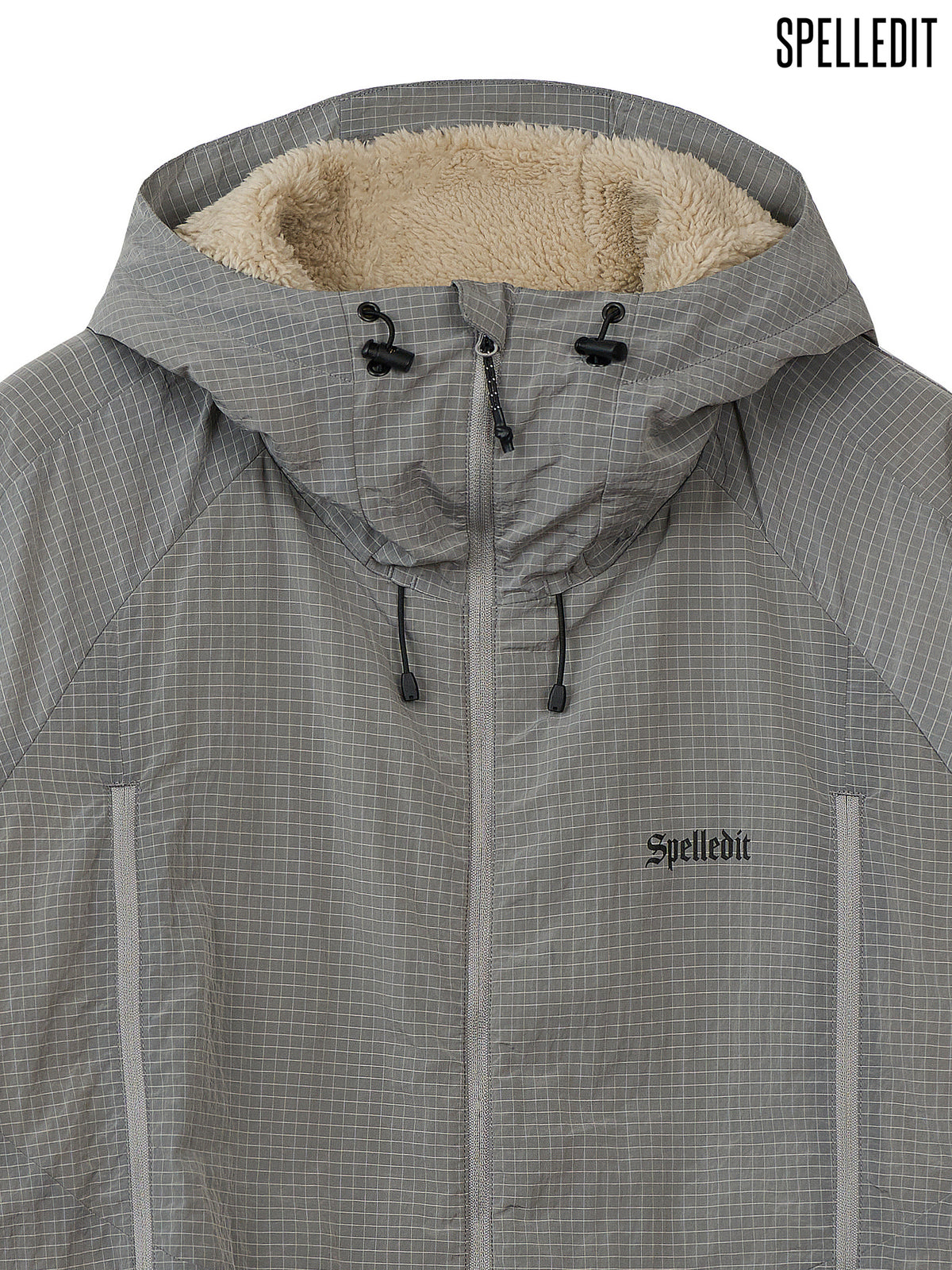 Rib Nylon Hooded Jacket