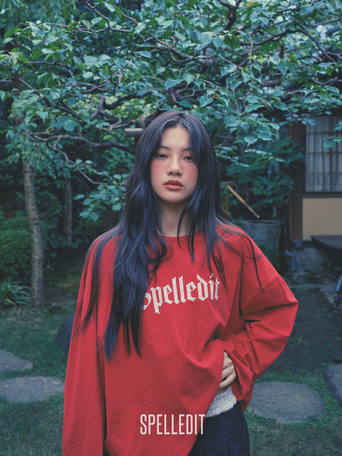 SPELL logo loose fit long sleeves tee