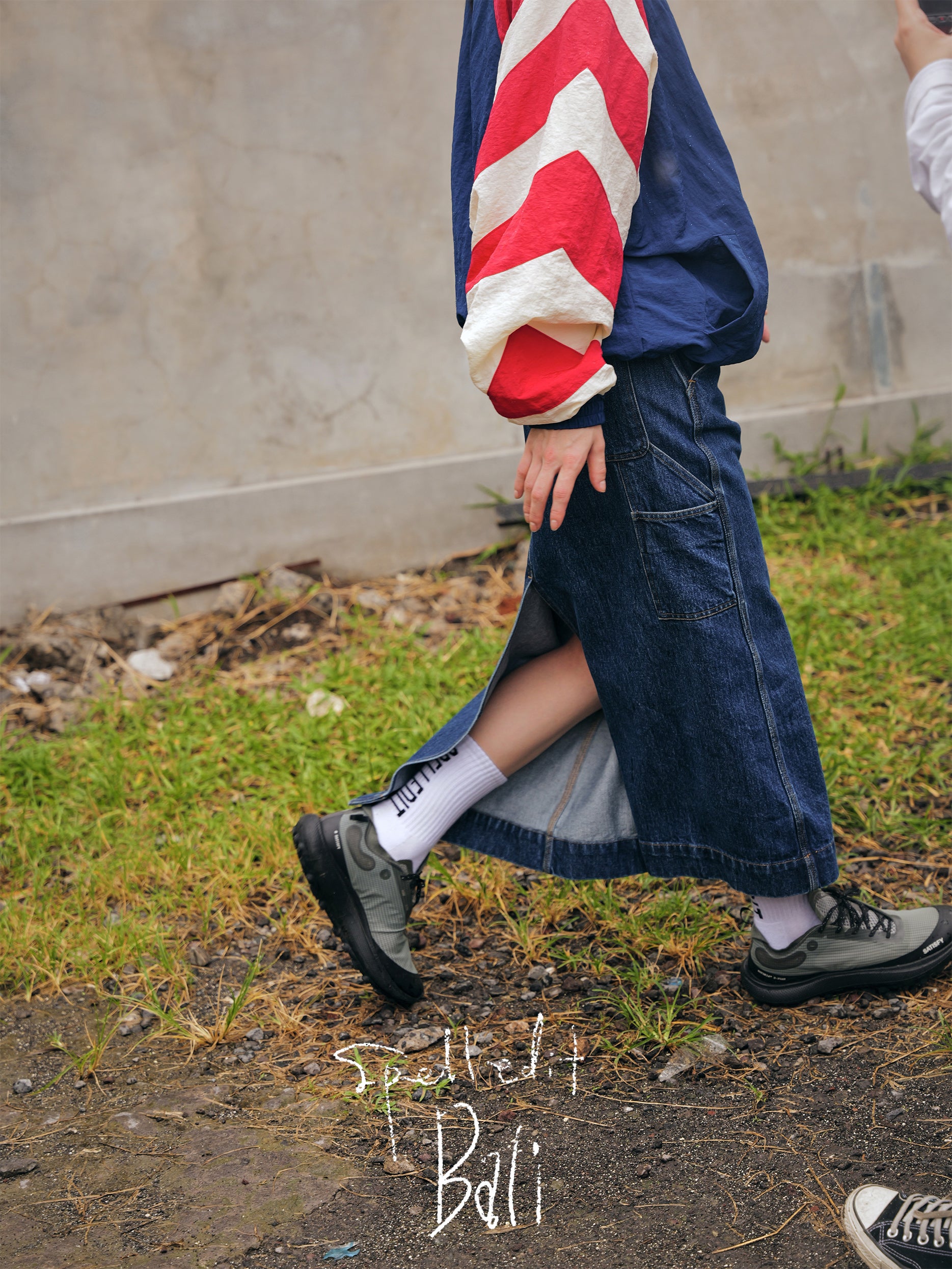 DENIM CARPENTER LONG SKIRT