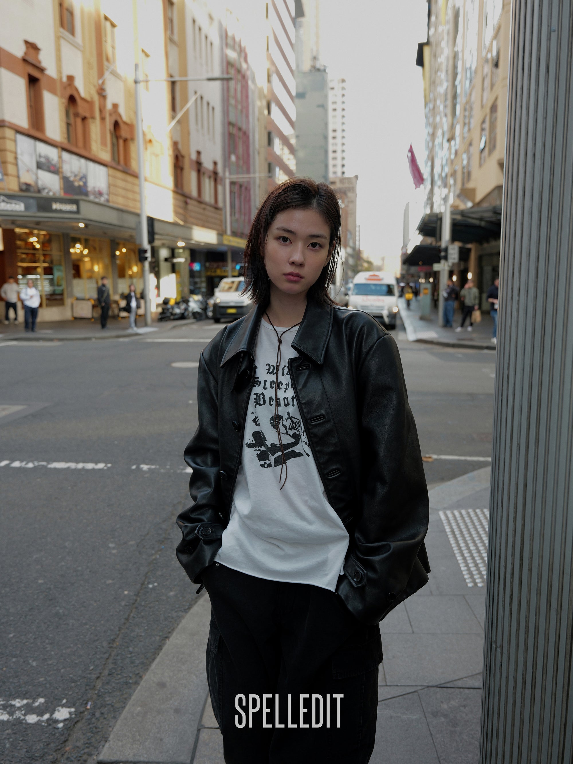 [9/7 PRE]COLLARED LEATHER JACKET