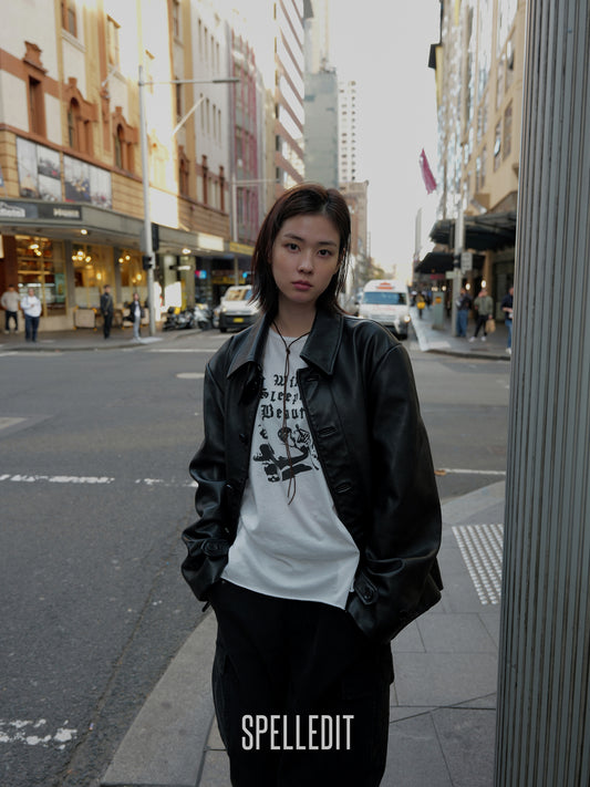[9/7 PRE]COLLARED LEATHER JACKET