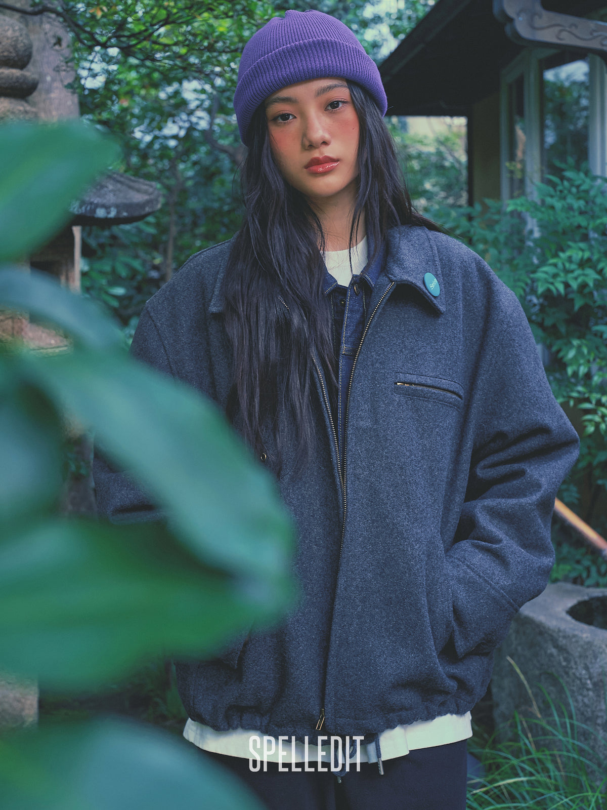 Melton Zip up Blouson