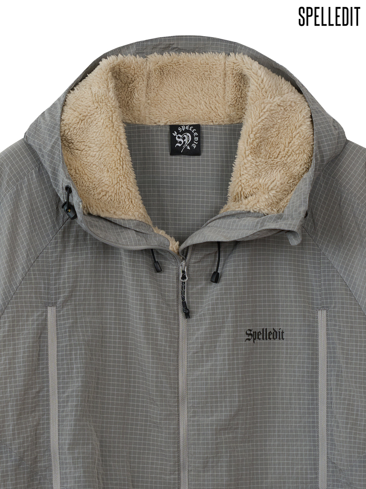Rib Nylon Hooded Jacket