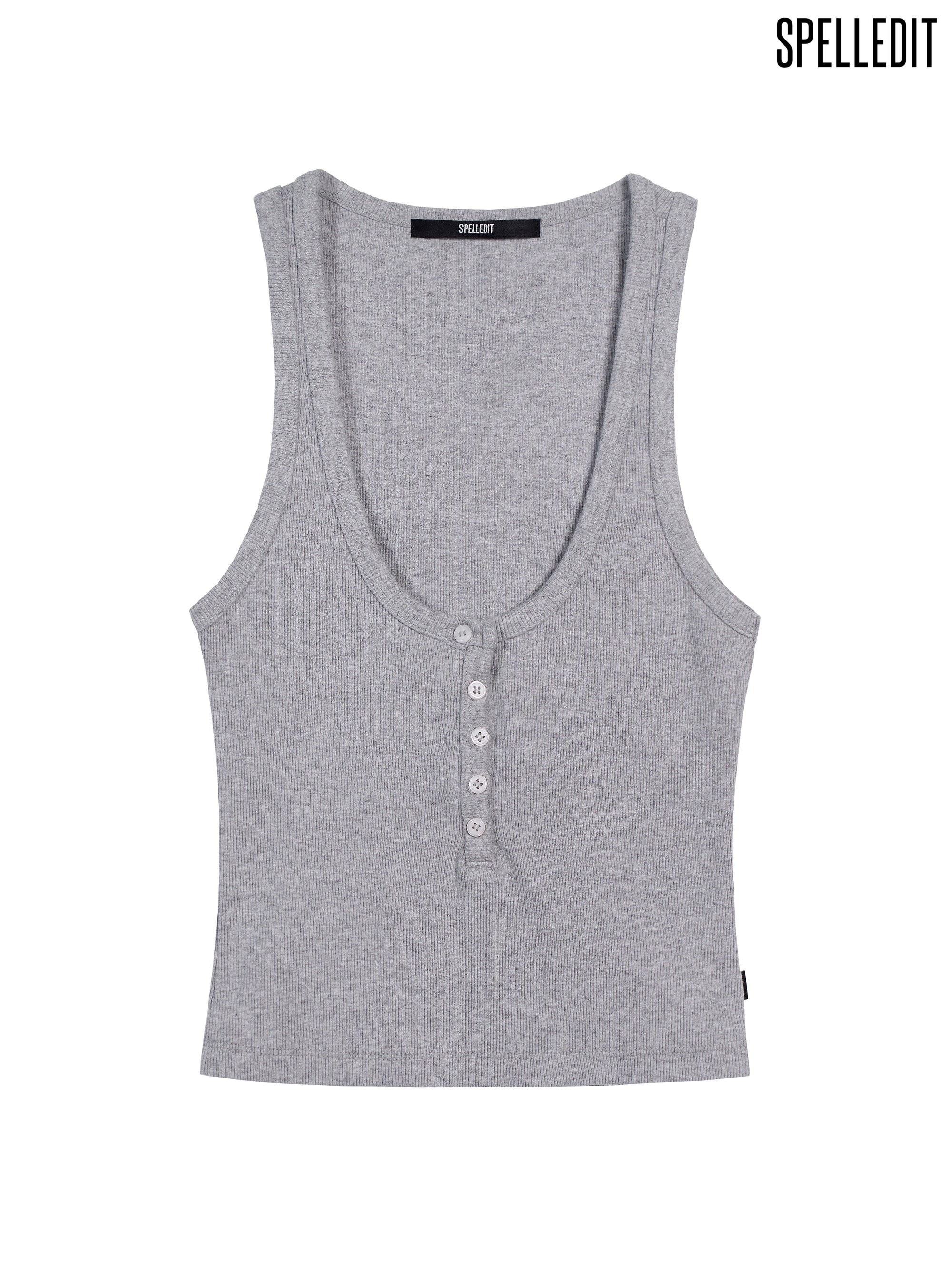 U-NECK BUTTON-UP TANK TOP