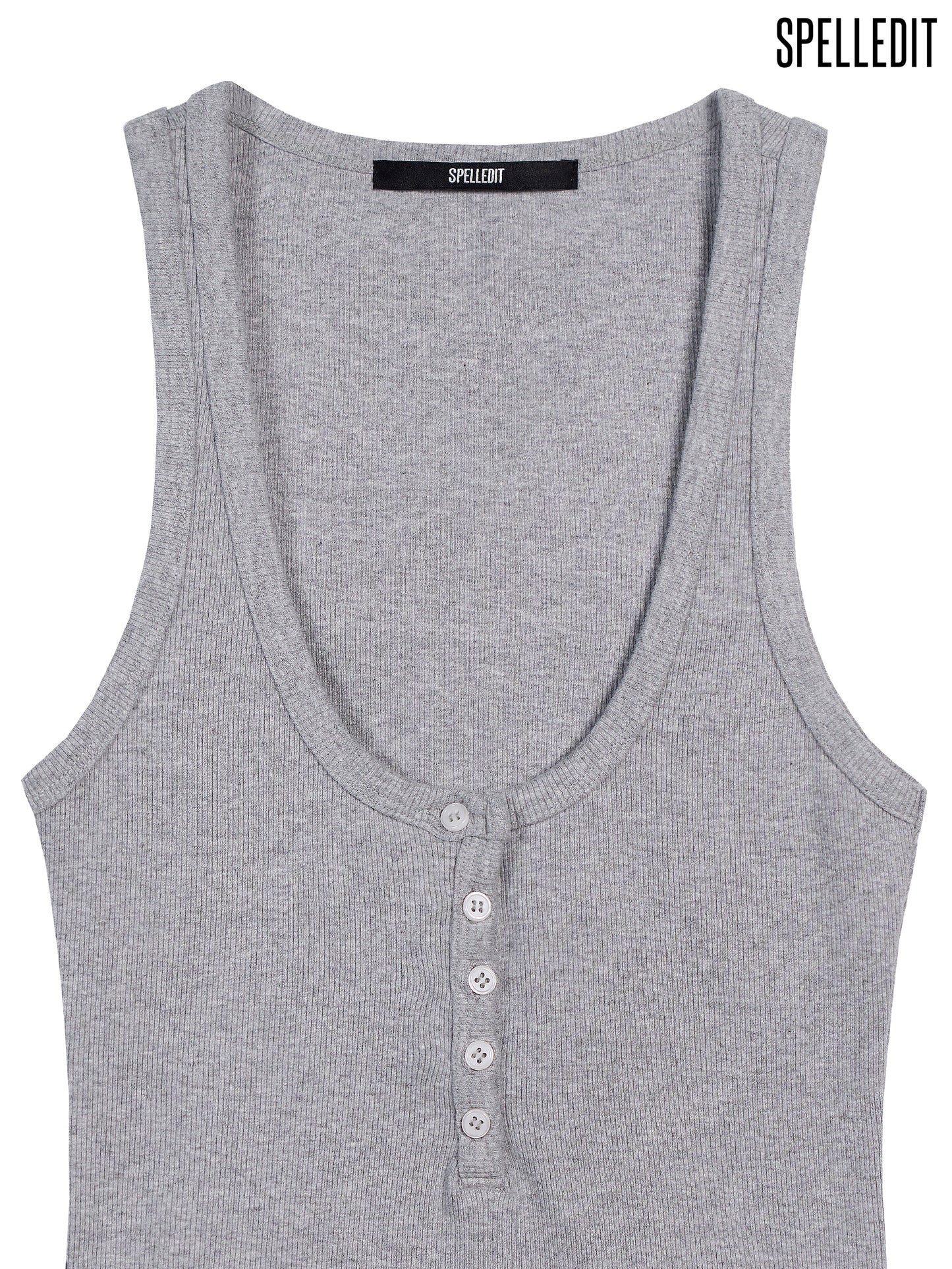 U-NECK BUTTON-UP TANK TOP