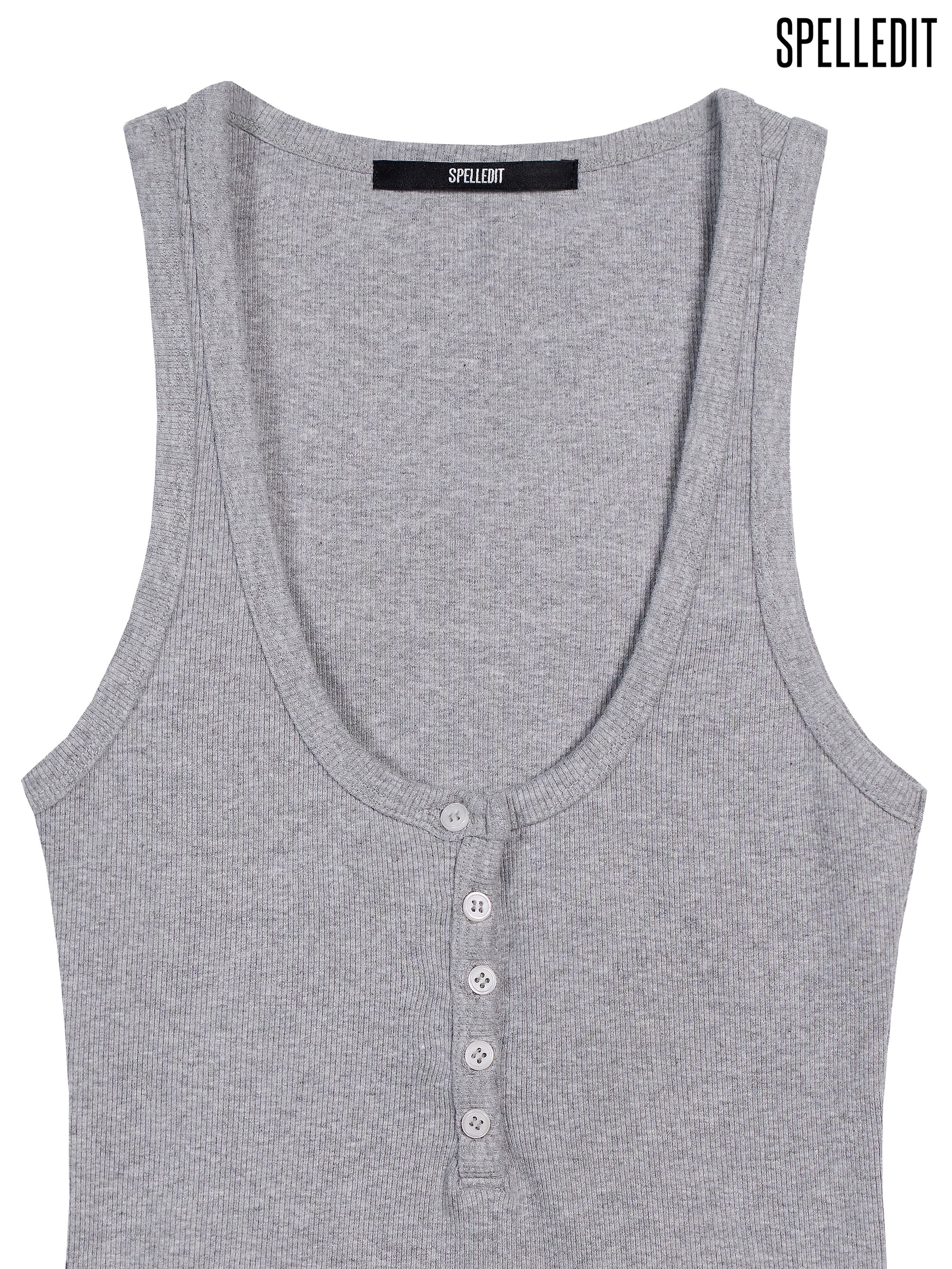 U-NECK BUTTON-UP TANK TOP