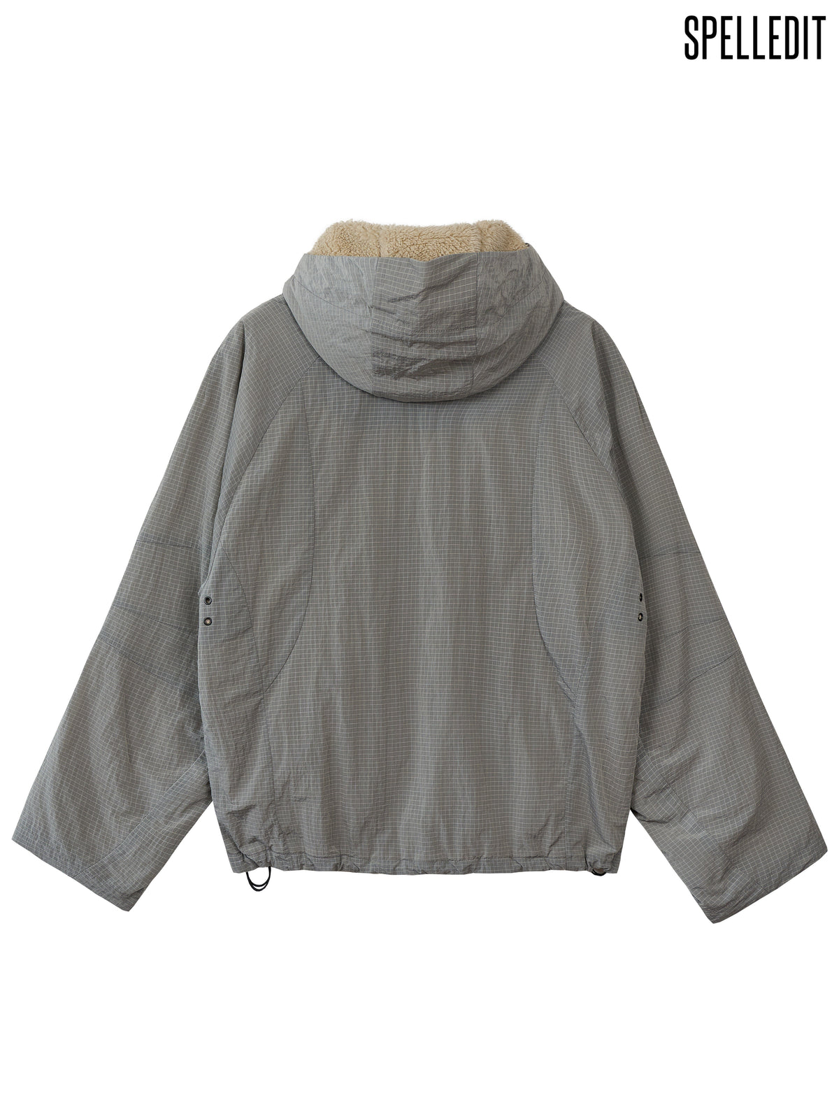 Rib Nylon Hooded Jacket