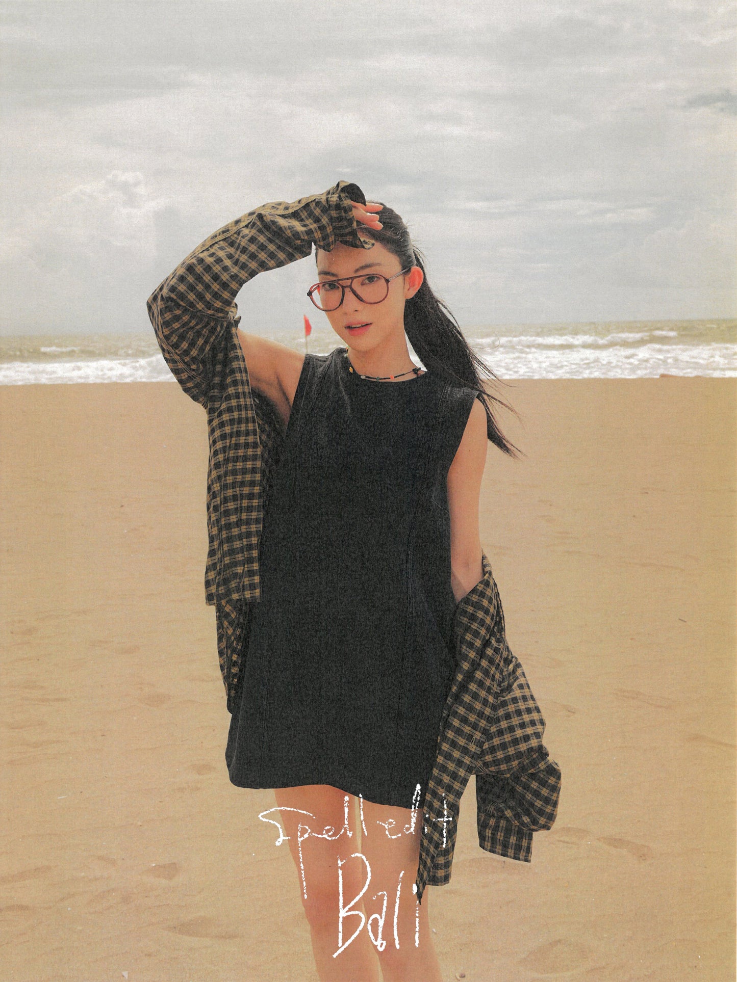 BLACK DENIM PANEL DRESS