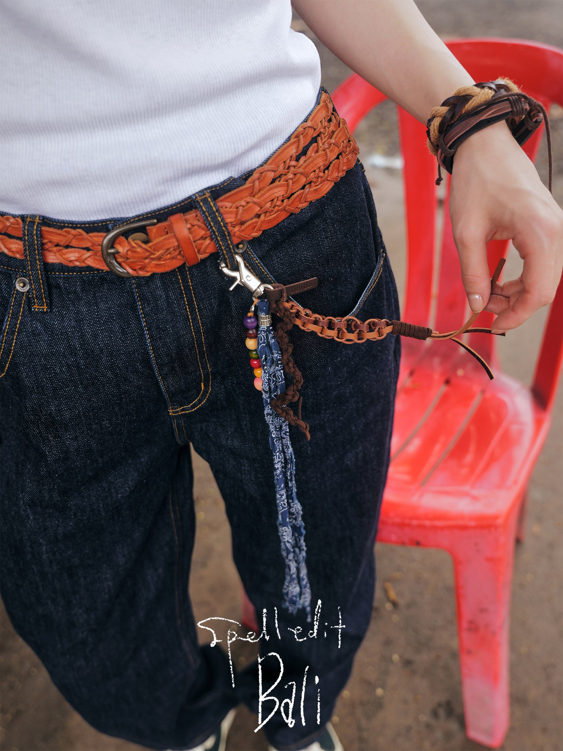 PAISLEY LEATHER KEYRING