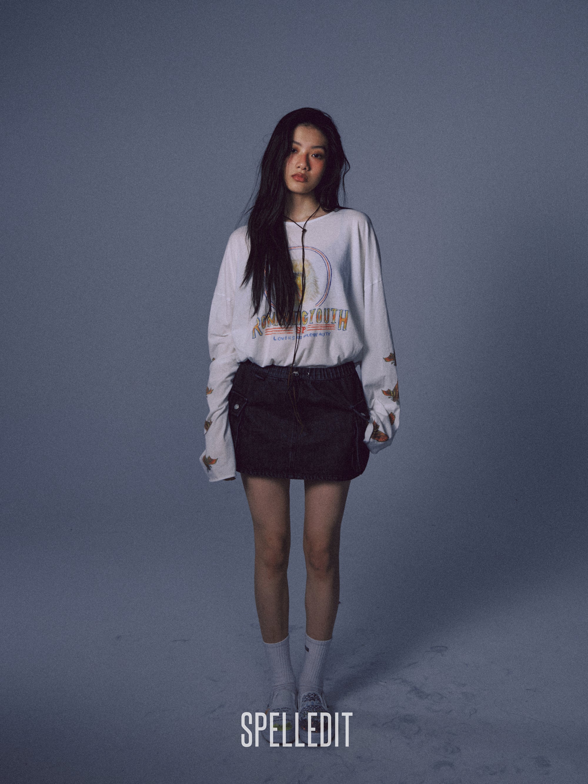 [9/7 PRE]DENIM CARGO MINI SKIRT