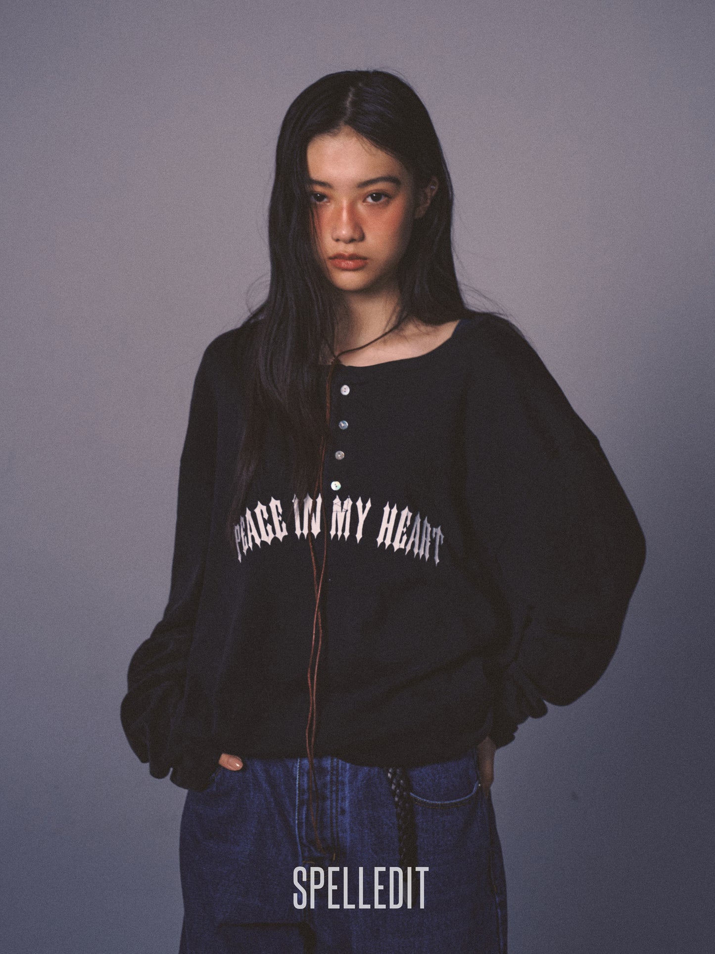 [9/7 PRE]LOOSE FIT HENLEY LONG SLEEVE T-SHIRT