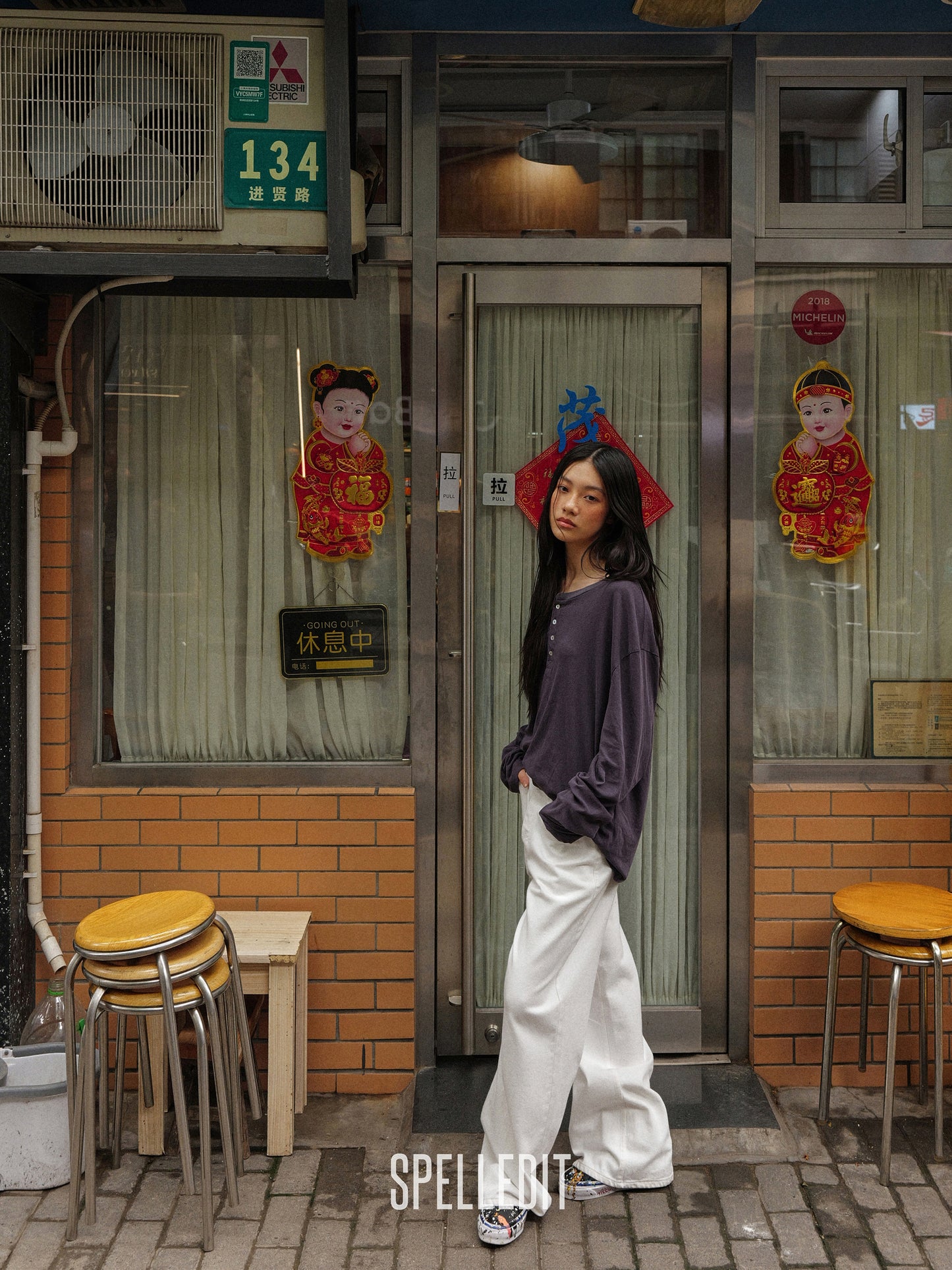 [6/22 PRE]LOOSE FIT HENLEY LONG SLEEVE T-SHIRT