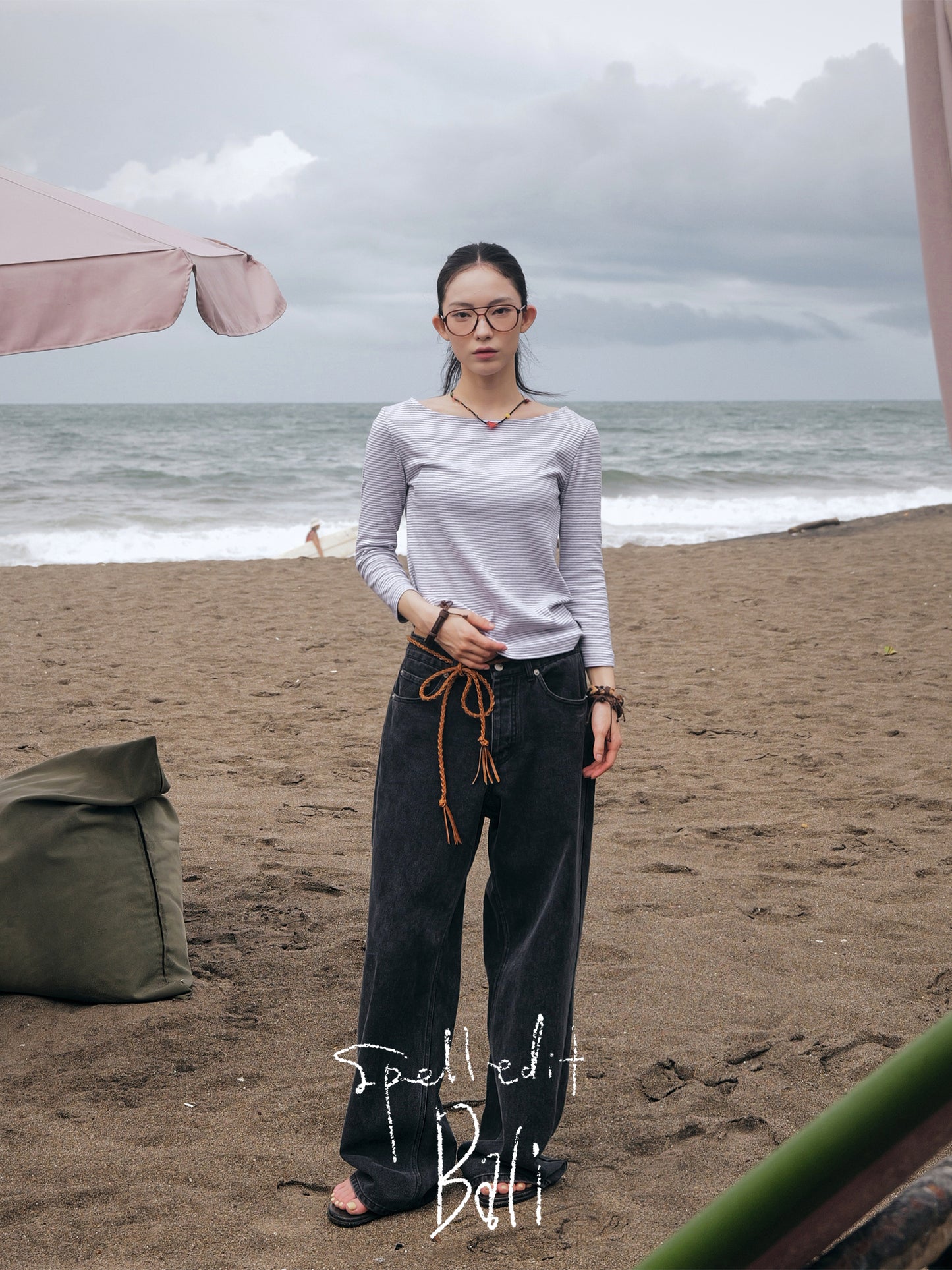 STRIPED 3/4 SLEEVE T-SHIRT