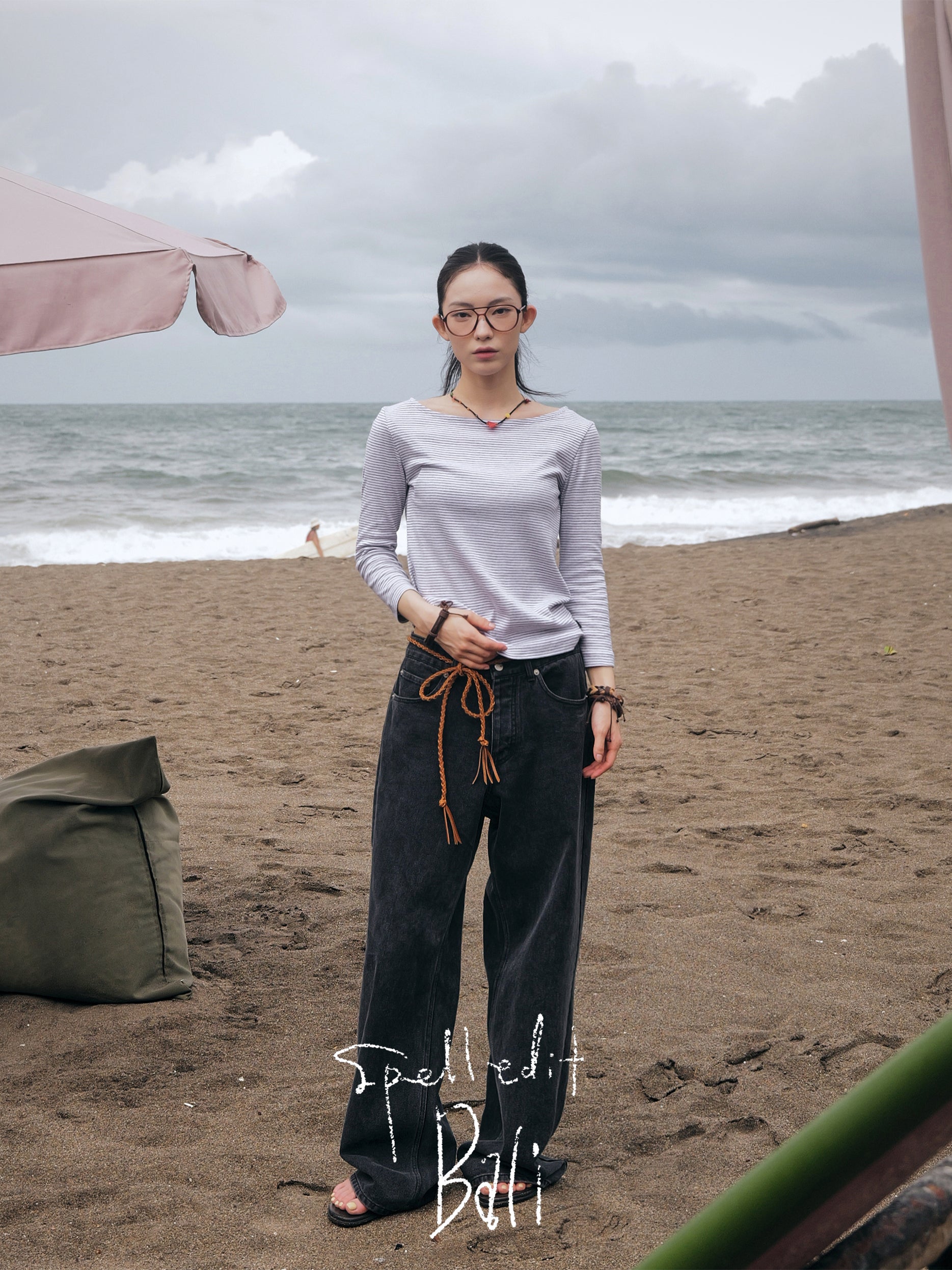STRIPED 3/4 SLEEVE T-SHIRT