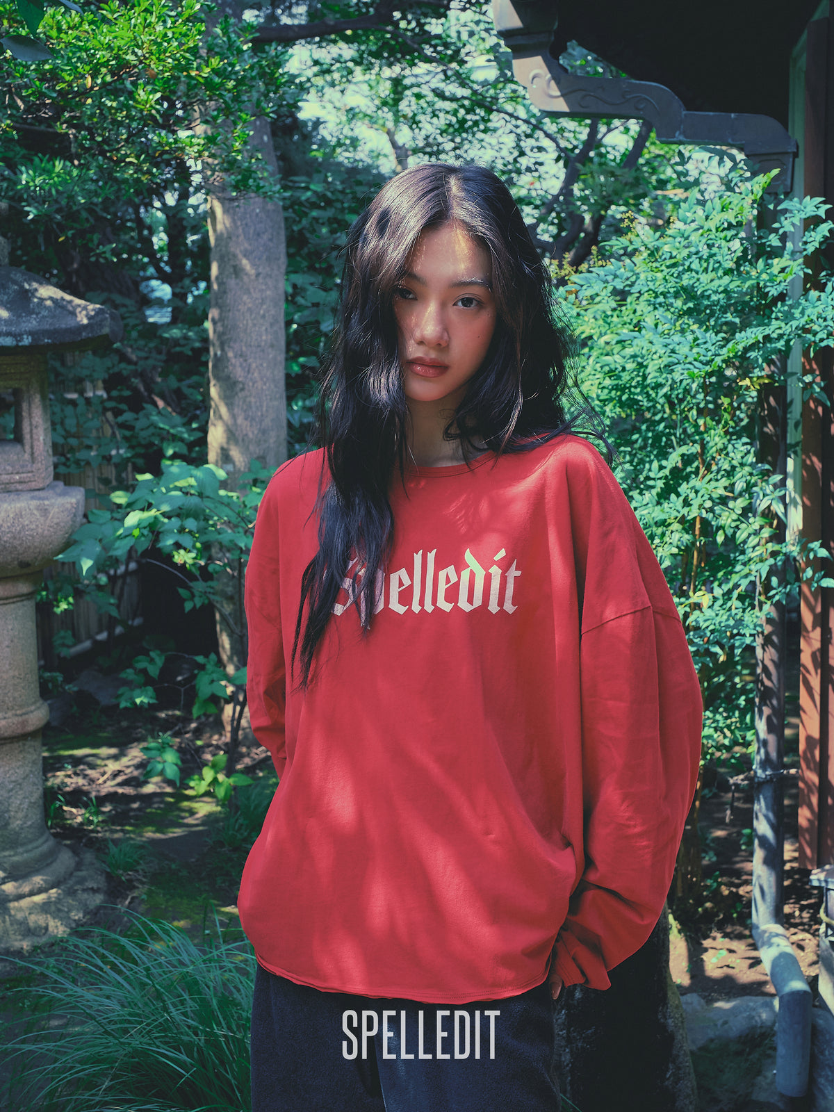 SPELL logo loose fit long sleeves tee