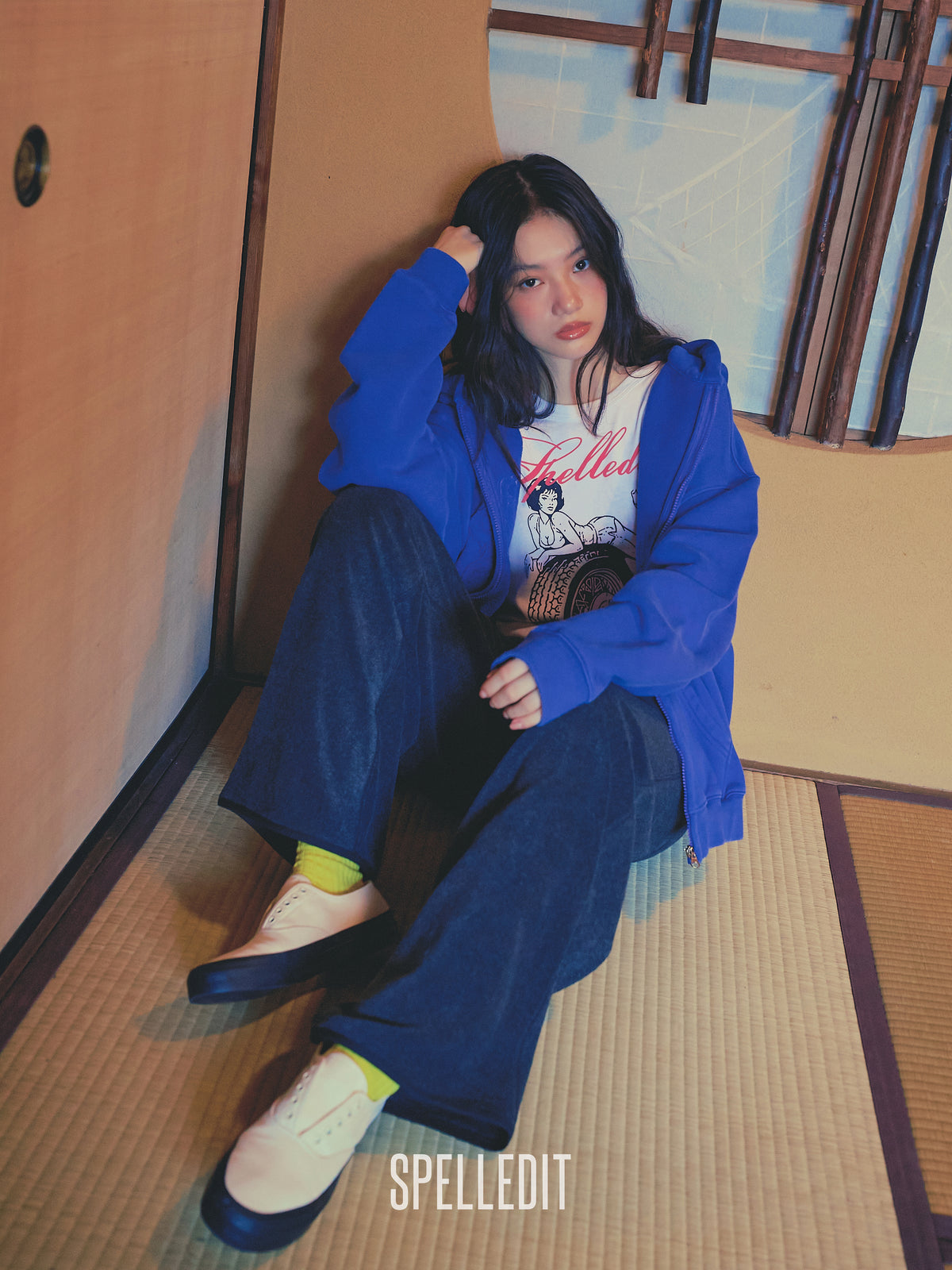 Logo Applique Hoodie zip up