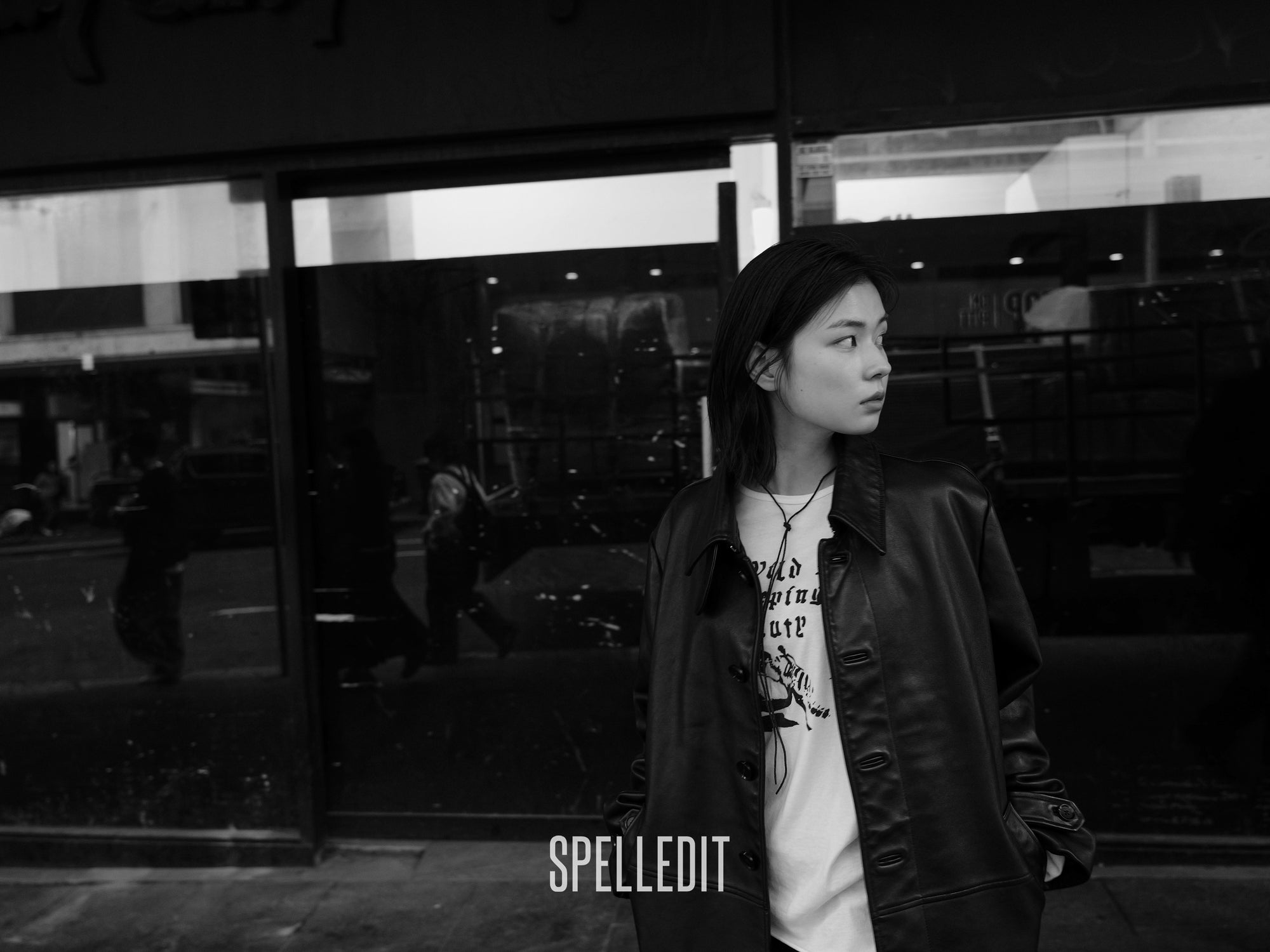 [9/7 PRE]COLLARED LEATHER JACKET