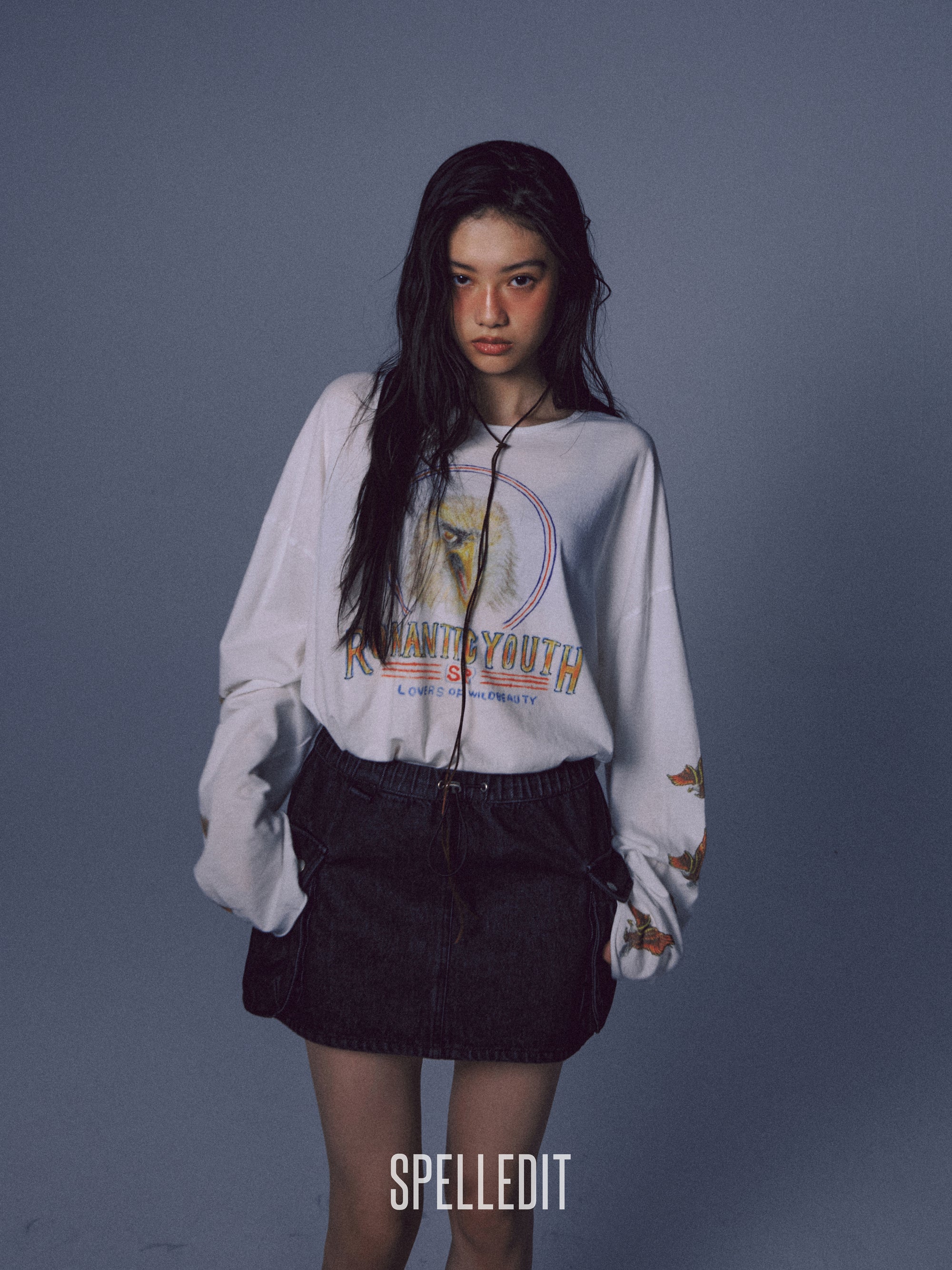 [9/7 PRE]DENIM CARGO MINI SKIRT