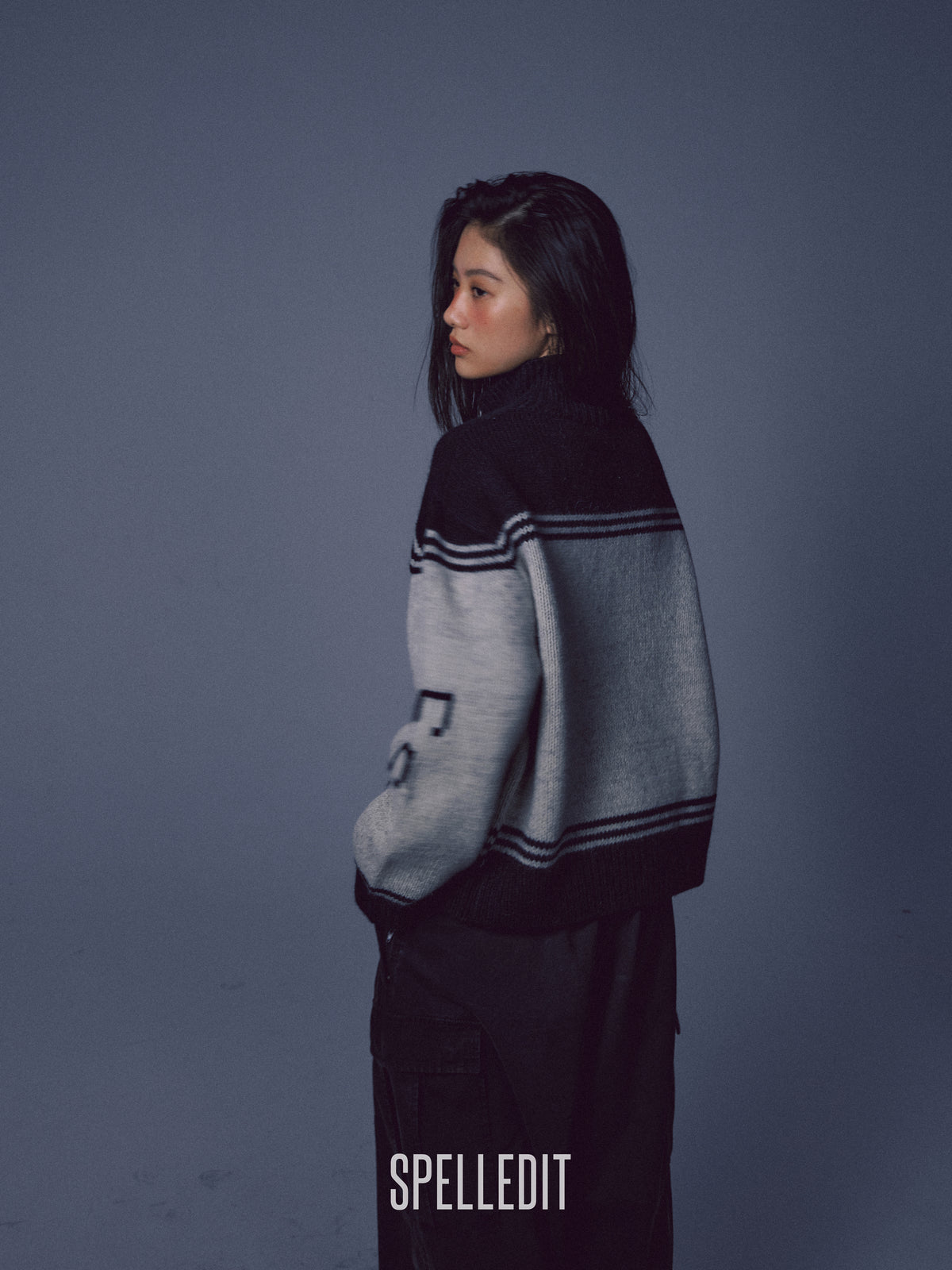MUSICAL NOTE KNIT ZIP-UP