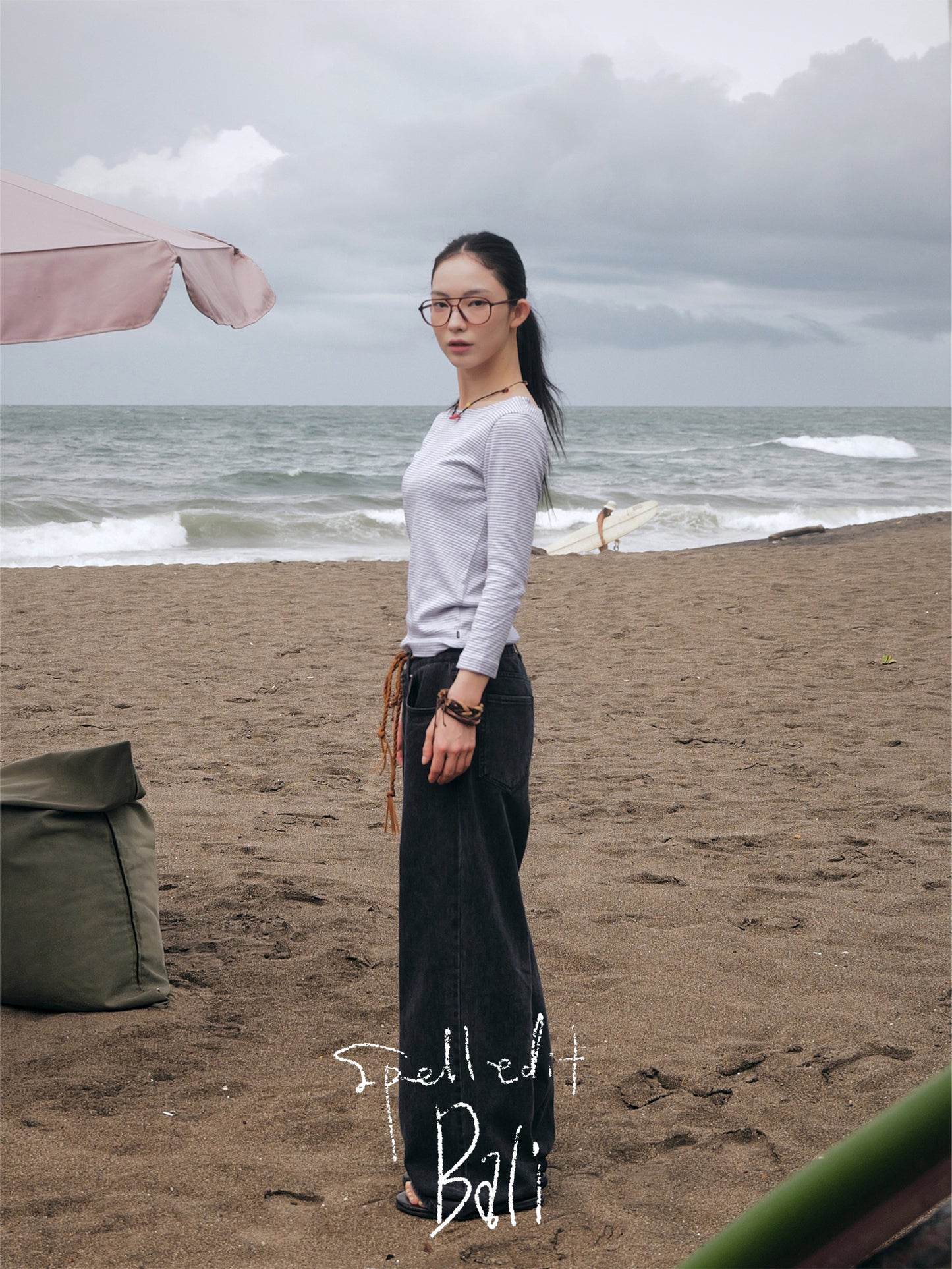 STRIPED 3/4 SLEEVE T-SHIRT