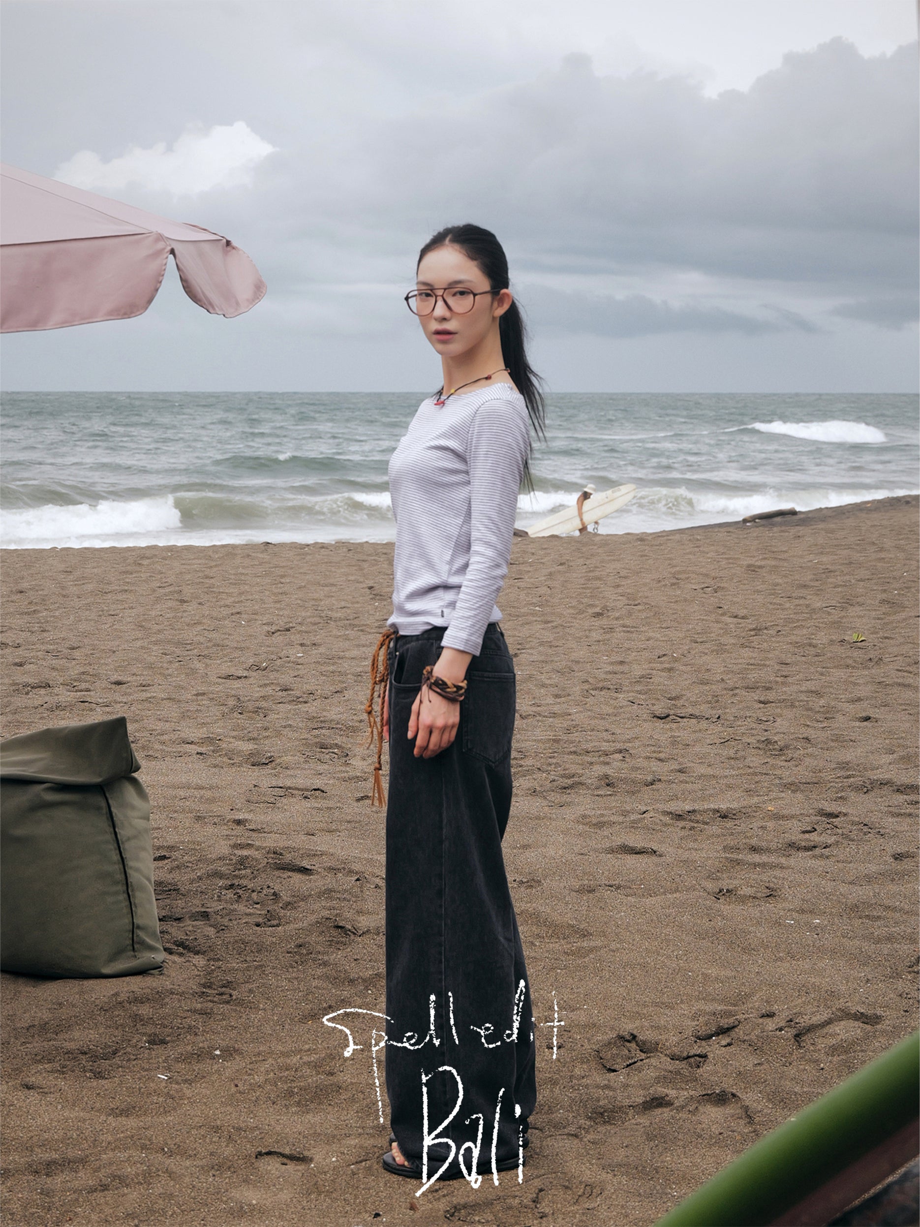 STRIPED 3/4 SLEEVE T-SHIRT