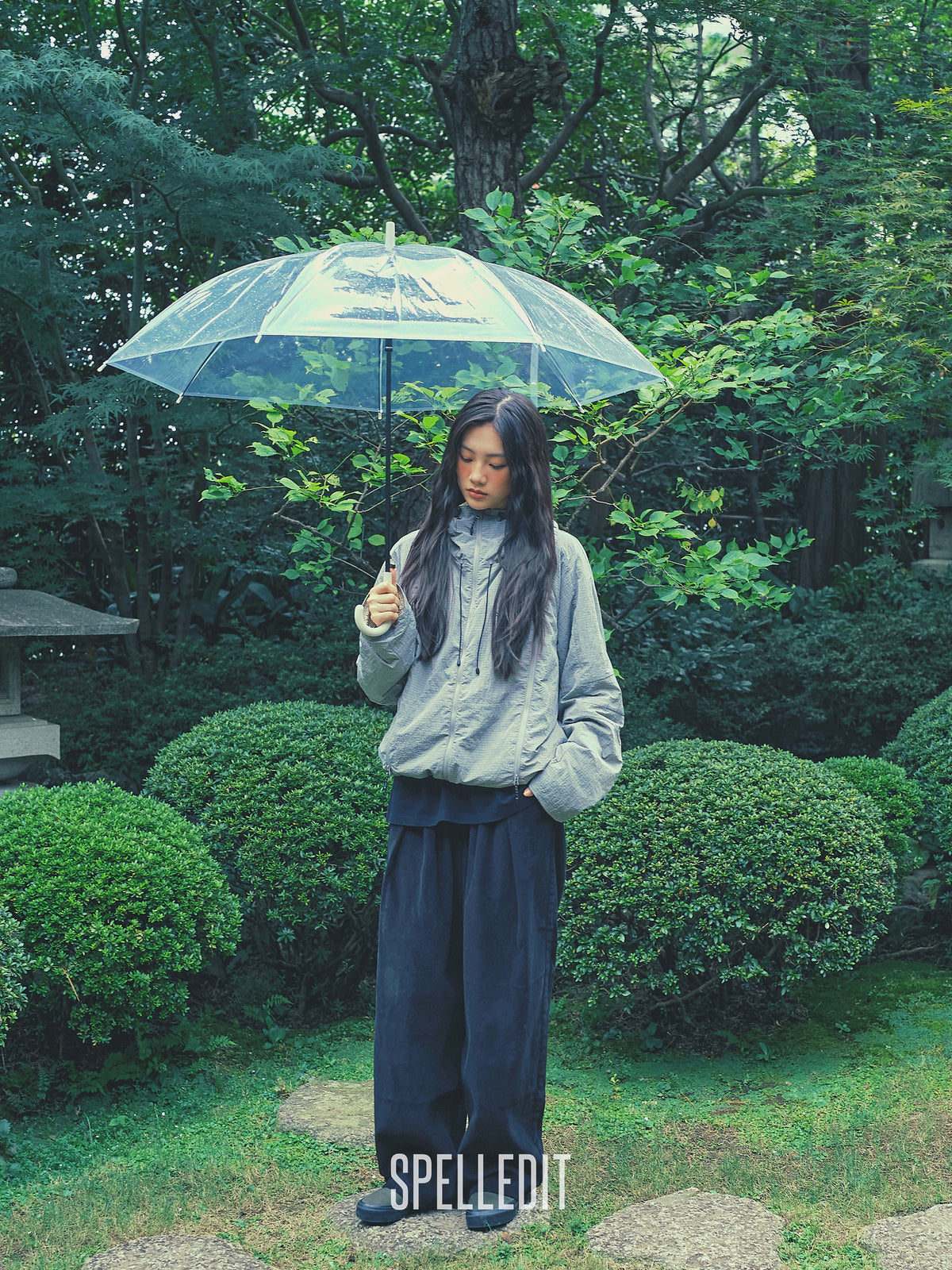 Stripe contrasted corduroy pants