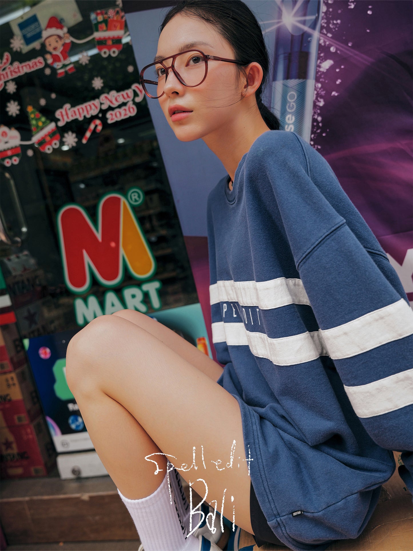 DOUBLE STRIPE SWEATSHIRT DRESS