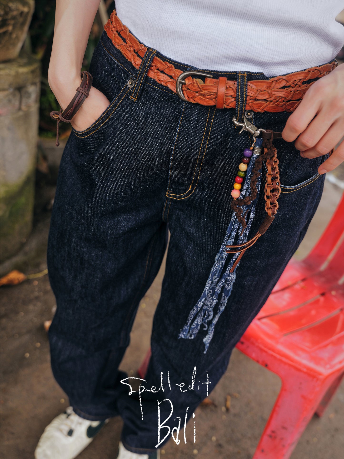 PAISLEY LEATHER KEYRING