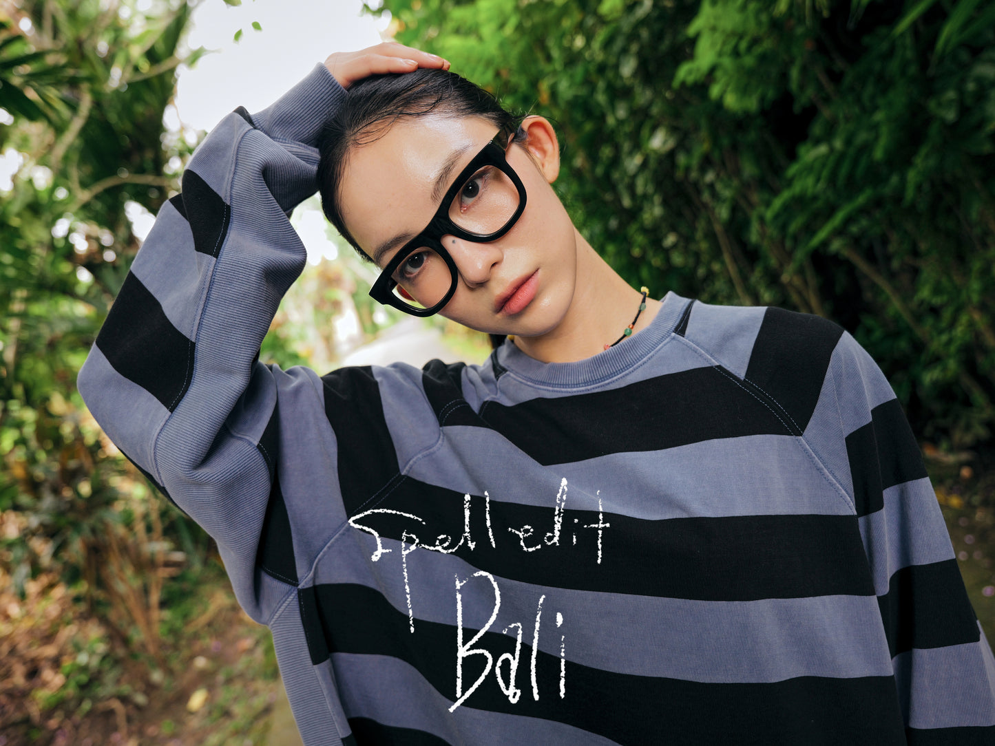 STRIPE DYED SWEATSHIRT DRESS